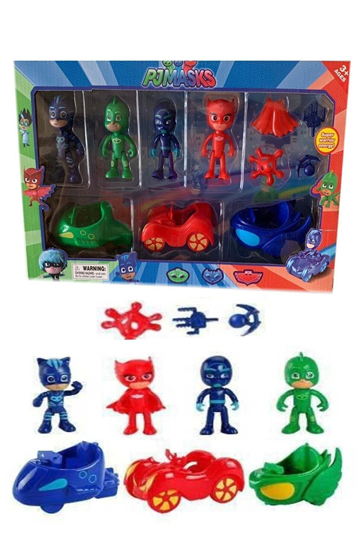 Eğitici Oyuncaklar Pijamaskeliler Pjmasks Arabalı Oyuncak Figür Seti Kız Erkek Çocuk Oyuncak