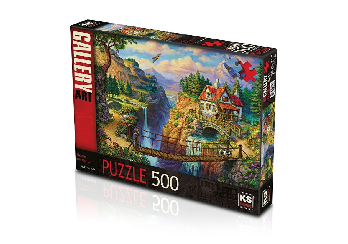 Kız Erkek Çocuk Oyuncak KS Puzzle 500 Parça House On The Cliff Kız Erkek Çocuk Oyuncak Eğitici Eğlen