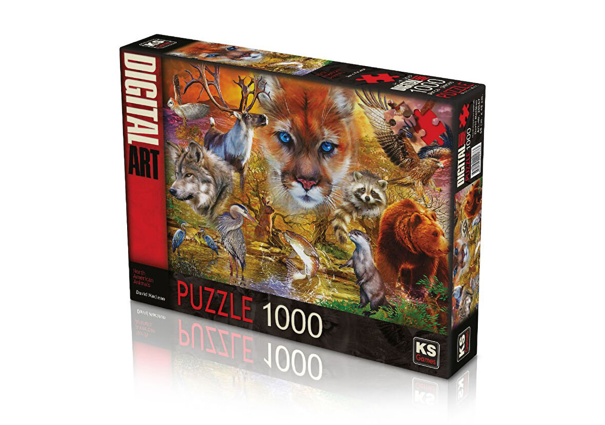 Kız Erkek Çocuk Oyuncak KS Puzzle 1000 Parça North American Animals Kız Erkek Çocuk Oyuncak Eğitici