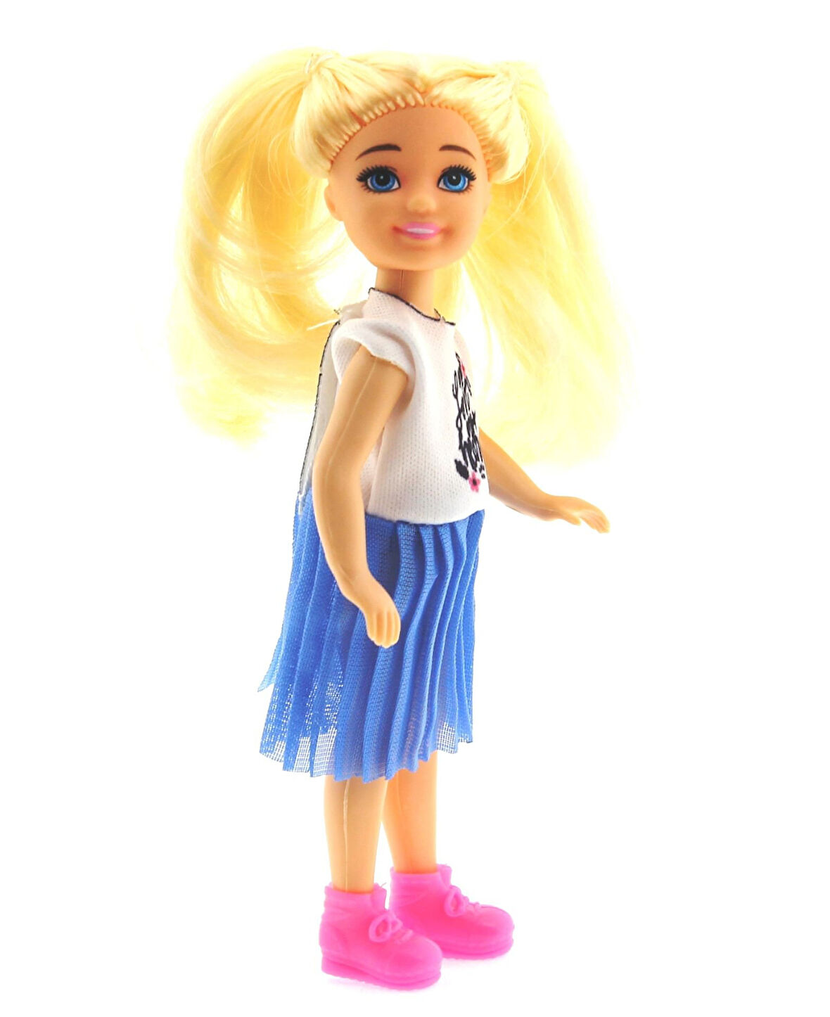 Kız Erkek Çocuk Oyuncak Baonier Mavi Etekli 14cm Sarışın Tekli Kız Bebek Kız Erkek Çocuk Oyuncak Eği