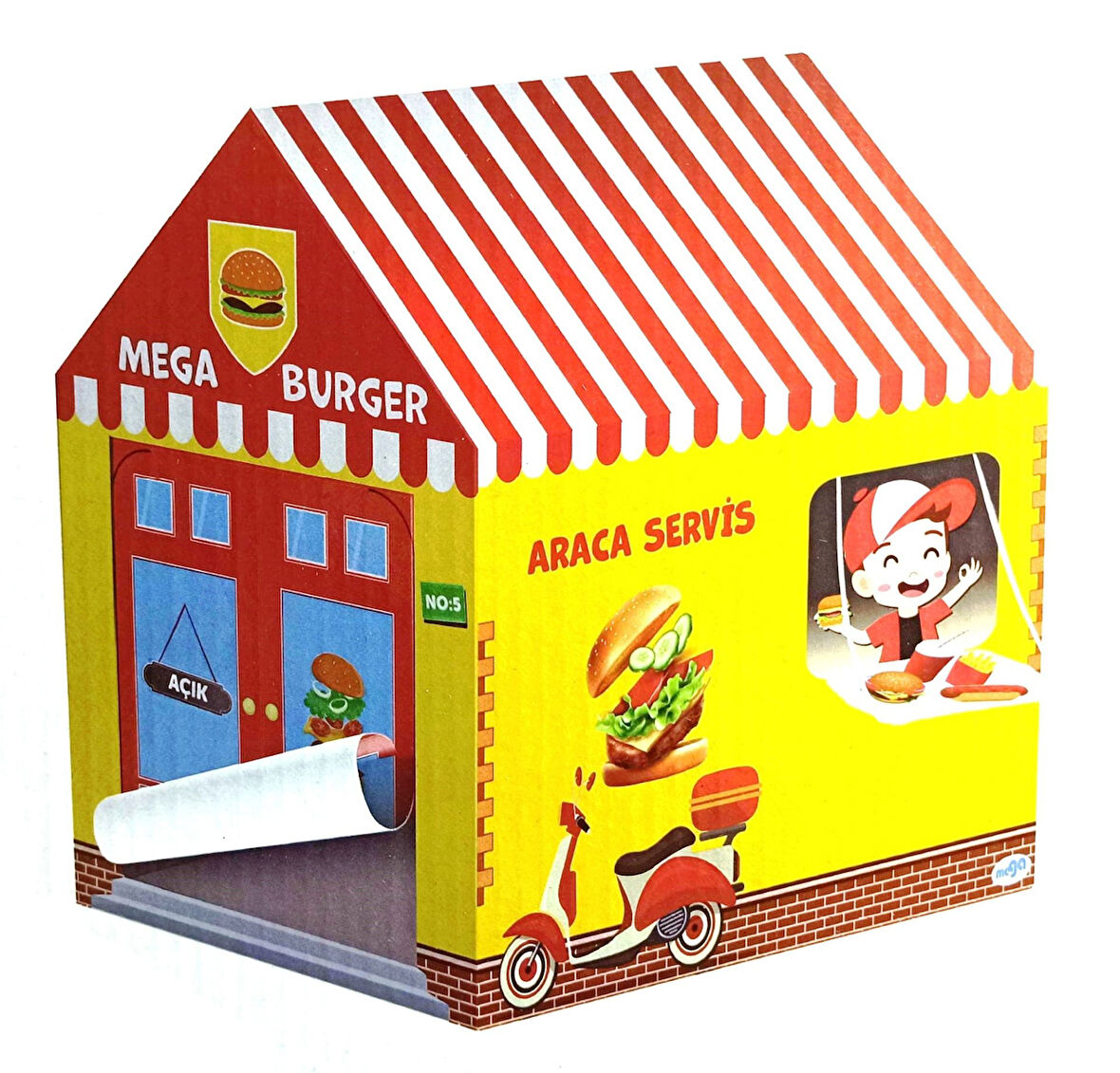 Kız Erkek Çocuk Oyuncak Mega Burger Oyun Çadırı Kız Erkek Çocuk Oyuncak Eğitici Eğlenceli Oyuncak