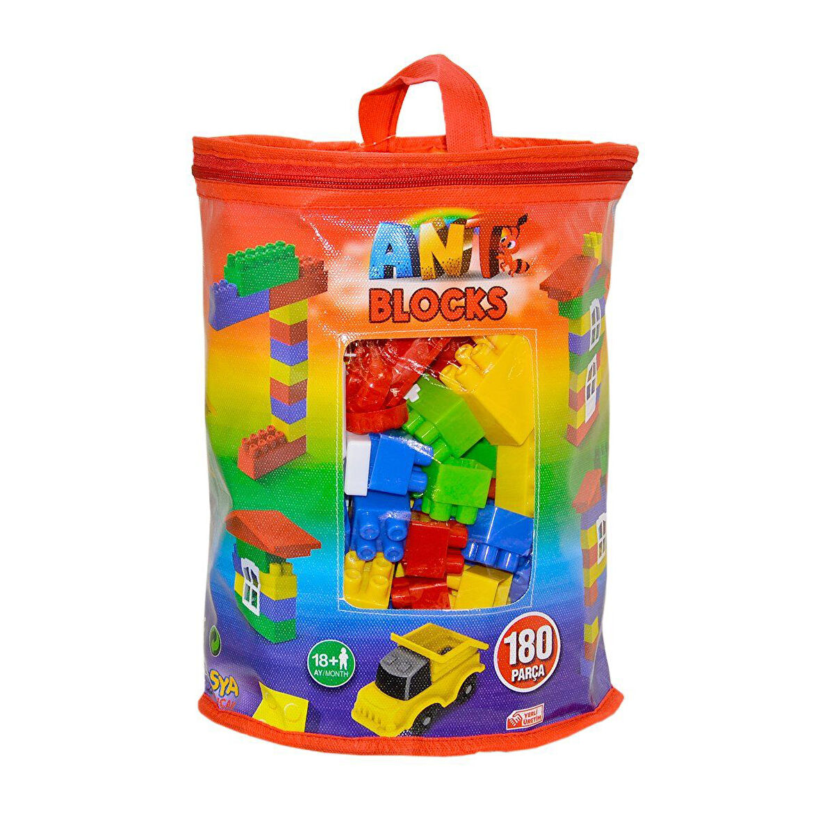 Kız Erkek Çocuk Oyuncak ANT181 Ant Blocks 180 Parça Blok Seti Kız Erkek Çocuk Oyuncak Eğitici Eğlenc