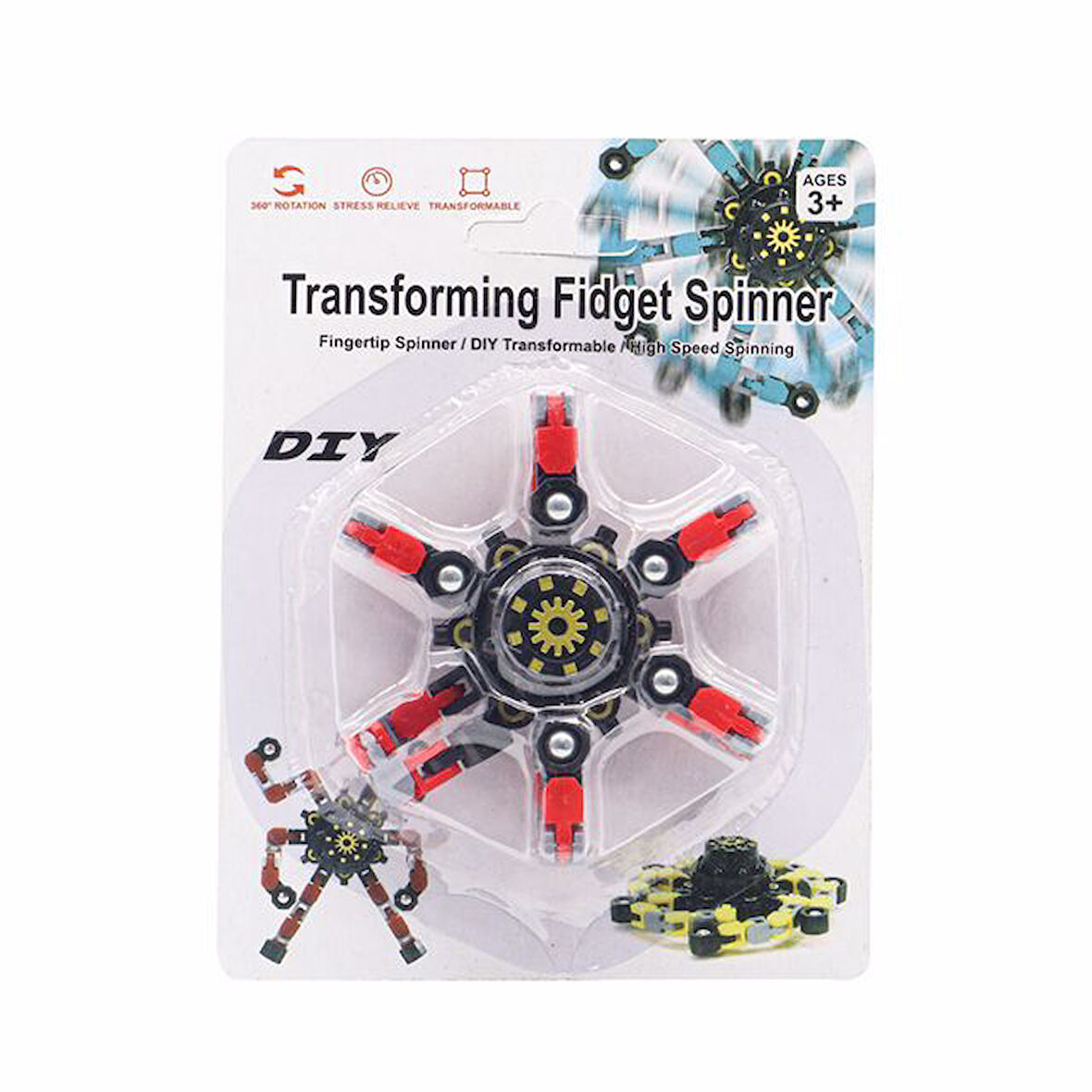 Kız Erkek Çocuk Oyuncak Robota Dönüşen Kırmızı Stres Çarkı Kız Erkek Çocuk Oyuncak Eğitici Eğlenceli