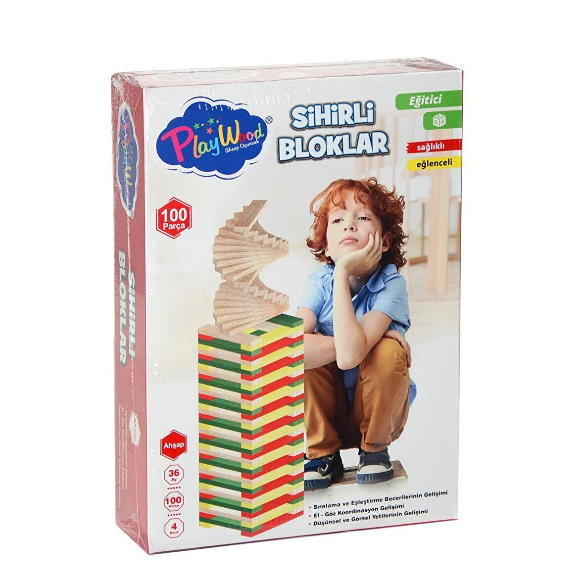 Kız Erkek Çocuk Oyuncak ONY-358 Ahşap 100 Parça Sihirli Bloklar Kız Erkek Çocuk Oyuncak Eğitici Eğle