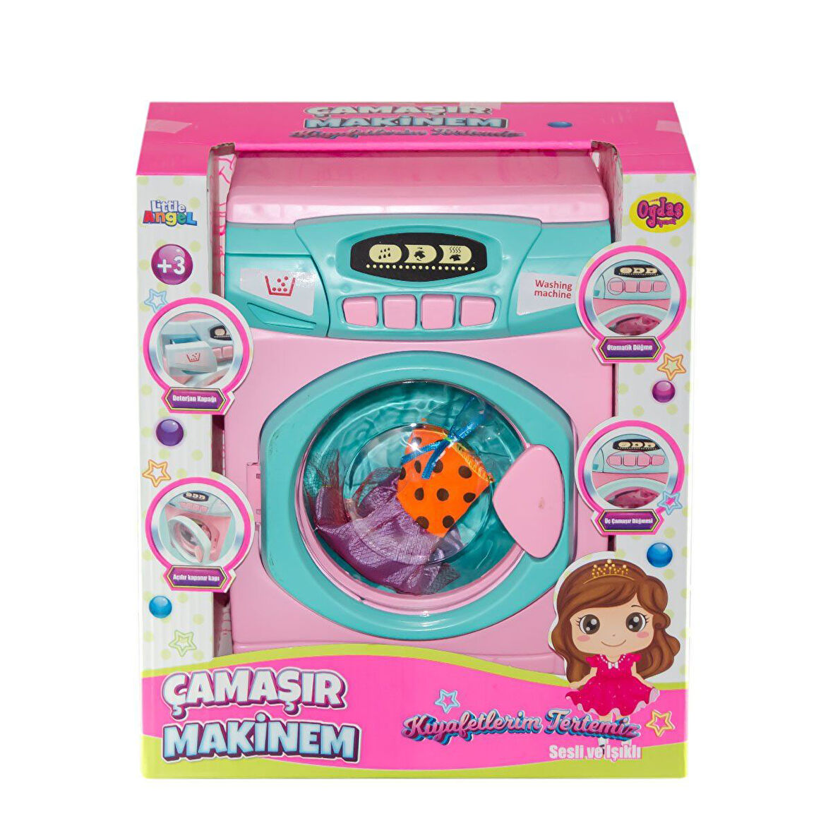 Kız Erkek Çocuk Oyuncak 02608 Sesli ve Işıklı Çamaşır Makinesi -Oydaş Kız Erkek Çocuk Oyuncak Eğitic