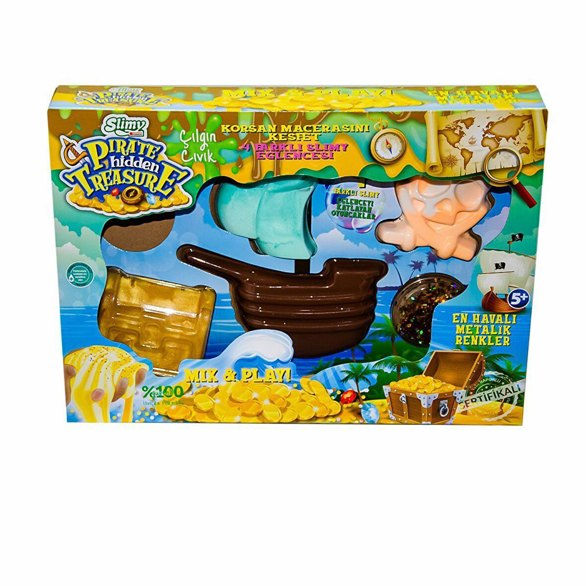 Kız Erkek Çocuk Oyuncak 33487 Slimy Süper Set Korsan Kız Erkek Çocuk Oyuncak Eğitici Eğlenceli Oyunc