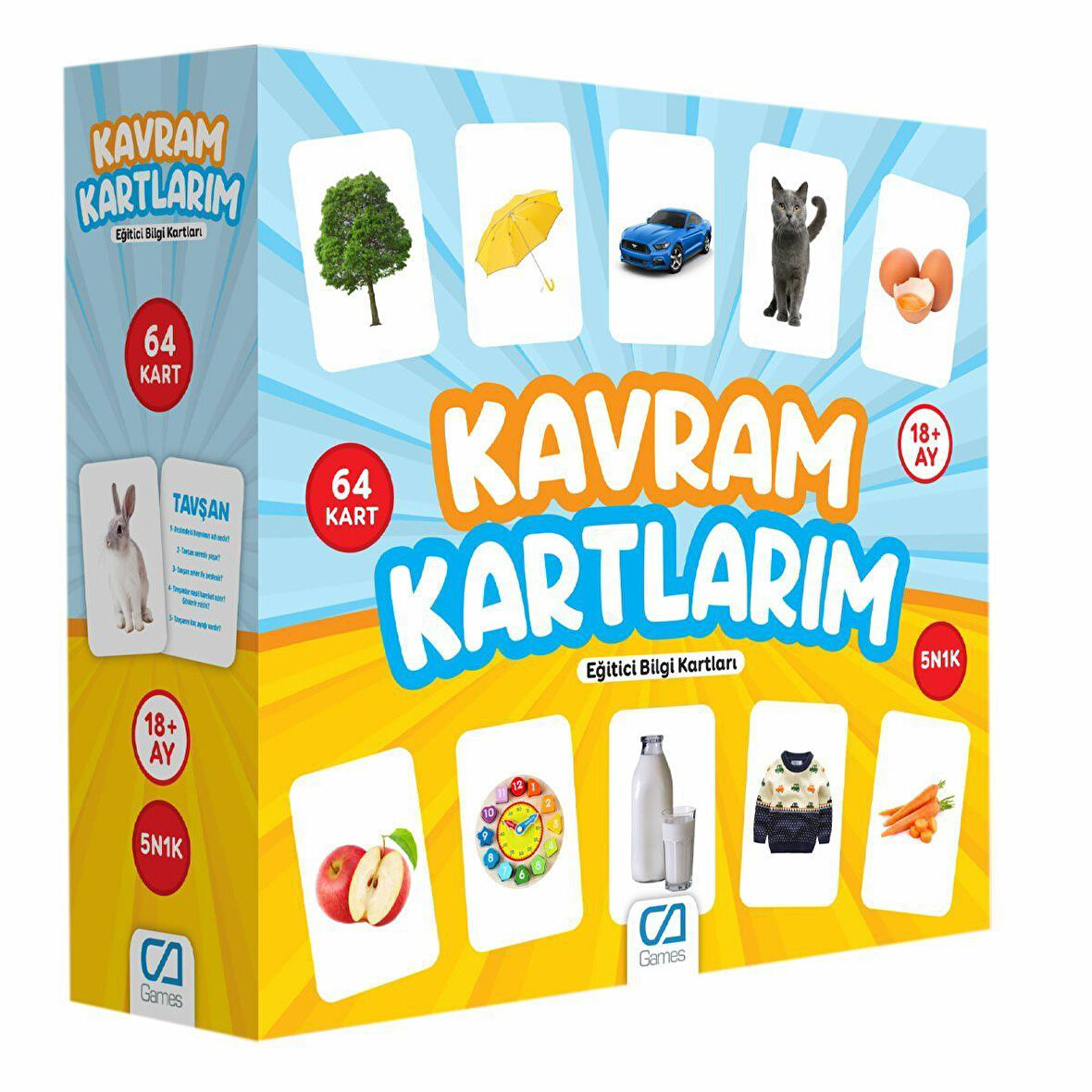 Kız Erkek Çocuk Oyuncak 402 CAKRT-5175 Kavram Kartlarım - CA Games Kız Erkek Çocuk Oyuncak Eğitici E