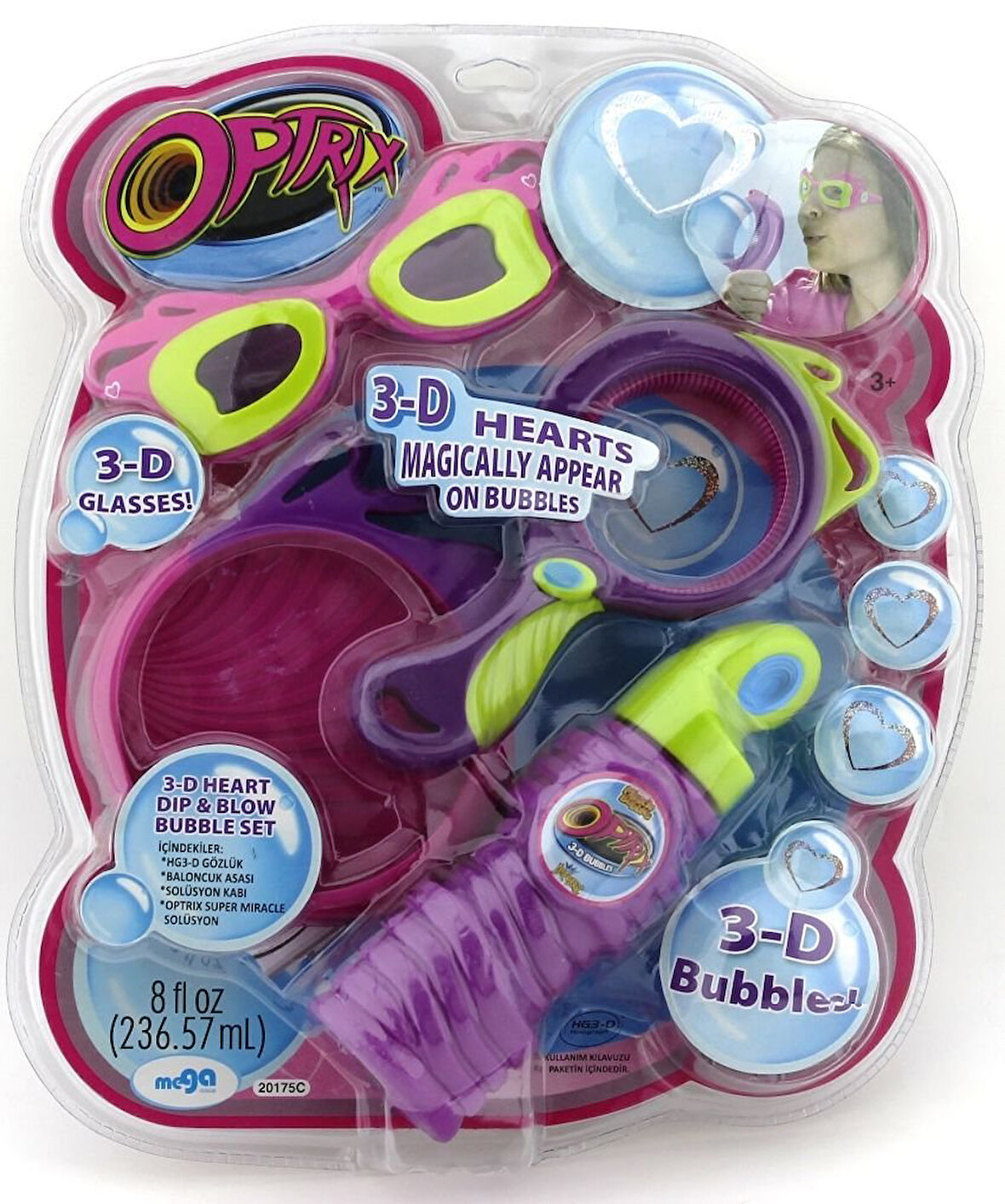 Kız Erkek Çocuk Oyuncak Optrix 3D Bubbles Set Kalp Efektli 20175 D Kız Erkek Çocuk Oyuncak Eğitici E