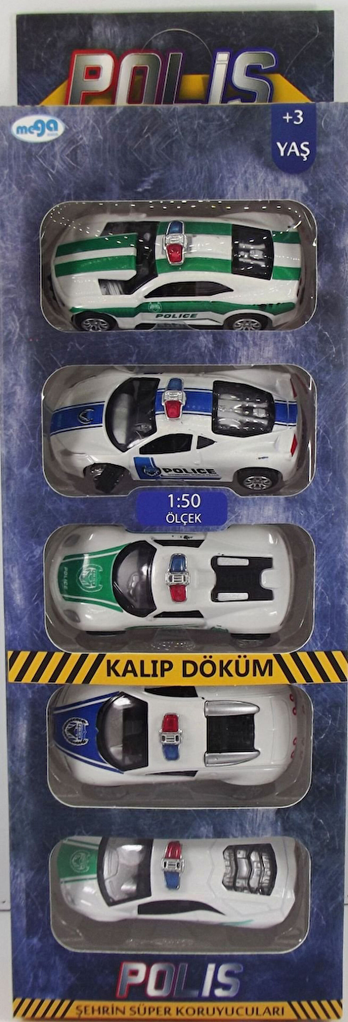 Kız Erkek Çocuk Oyuncak Sürtmeli Die Cast 5'Li Metal Polis Araçları Kız Erkek Çocuk Oyuncak Eğitici