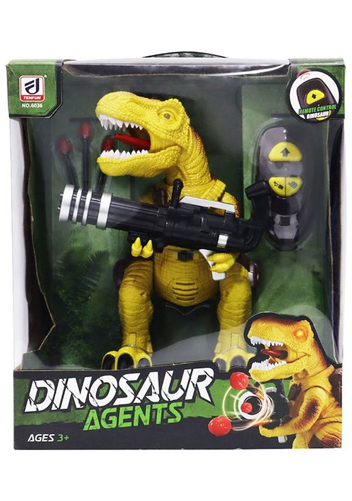 Kız Erkek Çocuk Oyuncak Uzaktan Kumandalı Füze Atan Dinozor T-Rex Kız Erkek Çocuk Oyuncak Eğitici Eğ
