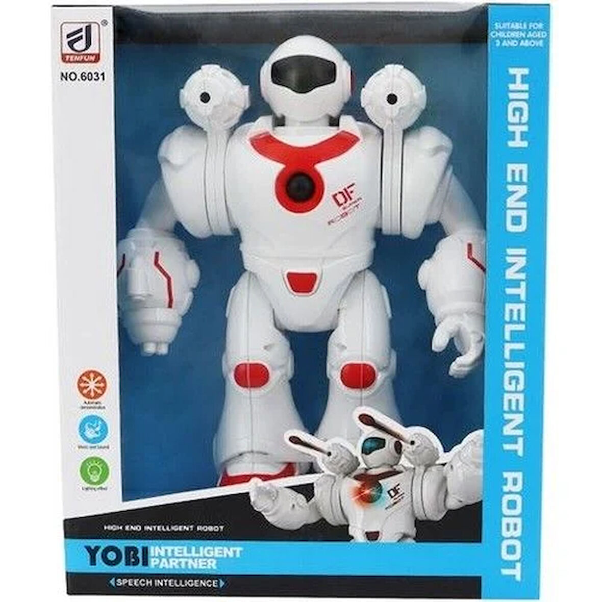 Kız Erkek Çocuk Oyuncak Füze Atan Sesli ve Işıklı Robot Kırmızı-Beyaz Kız Erkek Çocuk Oyuncak Eğitic