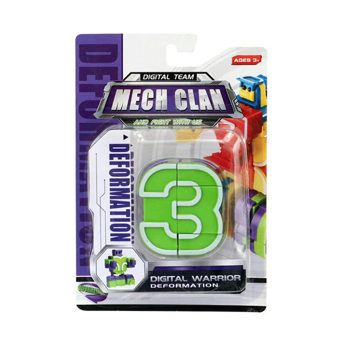 Kız Erkek Çocuk Oyuncak Robota Dönüşen Rakam- Üç Kız Erkek Çocuk Oyuncak Eğitici Eğlenceli Oyuncak