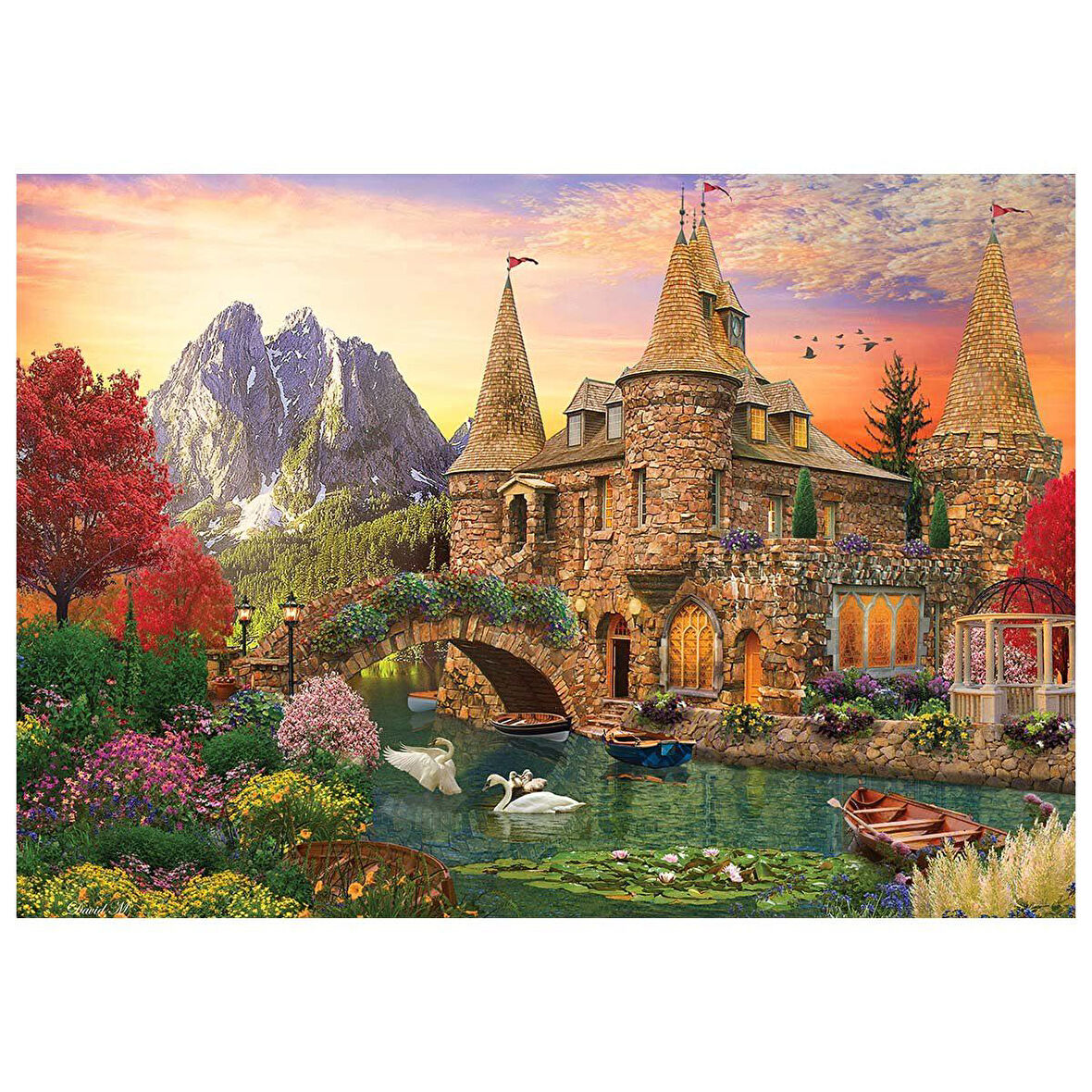 Kız Erkek Çocuk Oyuncak KS Castle Land 1000 Parça Puzzle Kız Erkek Çocuk Oyuncak Eğitici Eğlenceli O