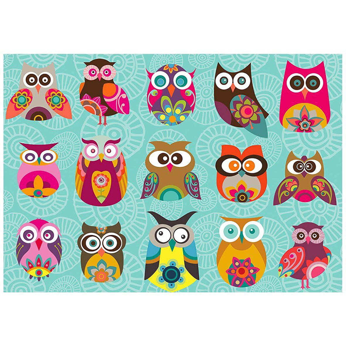 Kız Erkek Çocuk Oyuncak KS Multi Owls 500 Parça Puzzle Kız Erkek Çocuk Oyuncak Eğitici Eğlenceli Oyu