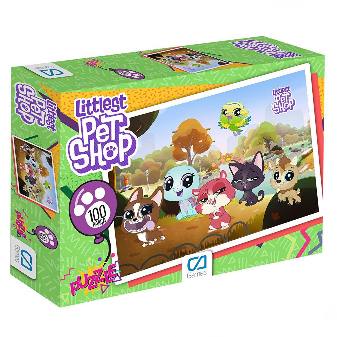 Kız Erkek Çocuk Oyuncak Littlest Pet Shop 100 Parça Kutulu Puzzle Kız Erkek Çocuk Oyuncak Eğitici Eğ