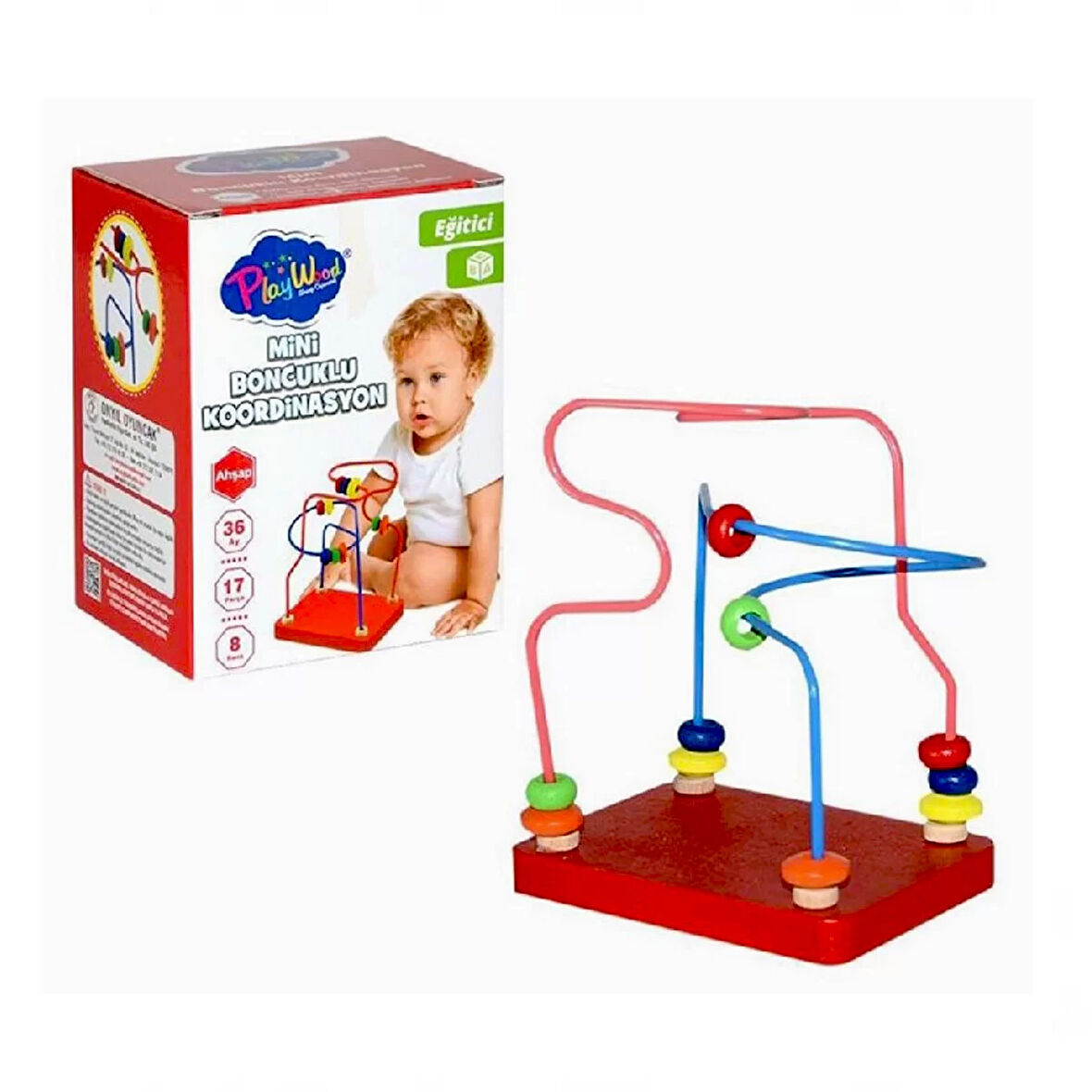 Kız Erkek Çocuk Oyuncak Playwood Kutuda Ahşap Mini Boncuklu Koordinasyon Kız Erkek Çocuk Oyuncak Eği