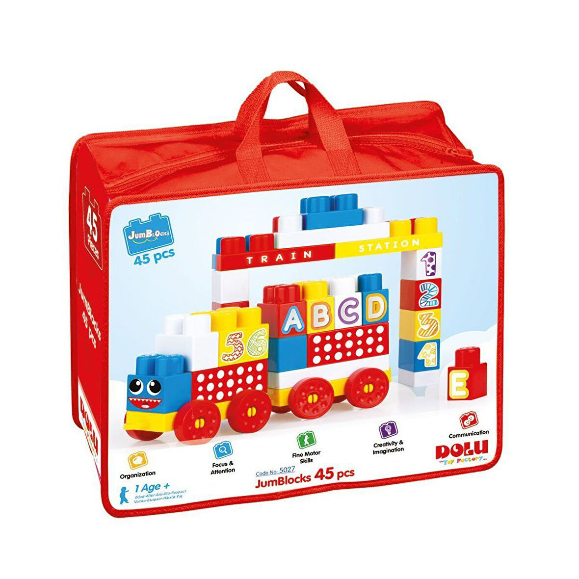 Kız Erkek Çocuk Oyuncak 5027 Mega Blok 45'li Çantalı Kız Erkek Çocuk Oyuncak Eğitici Eğlenceli Oyunc