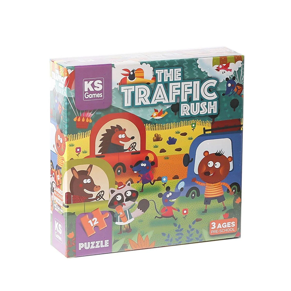 Kız Erkek Çocuk Oyuncak PRS 32702 The Traffic Rush Pre School Puzzle 12 Parça Kız Erkek Çocuk Oyunca