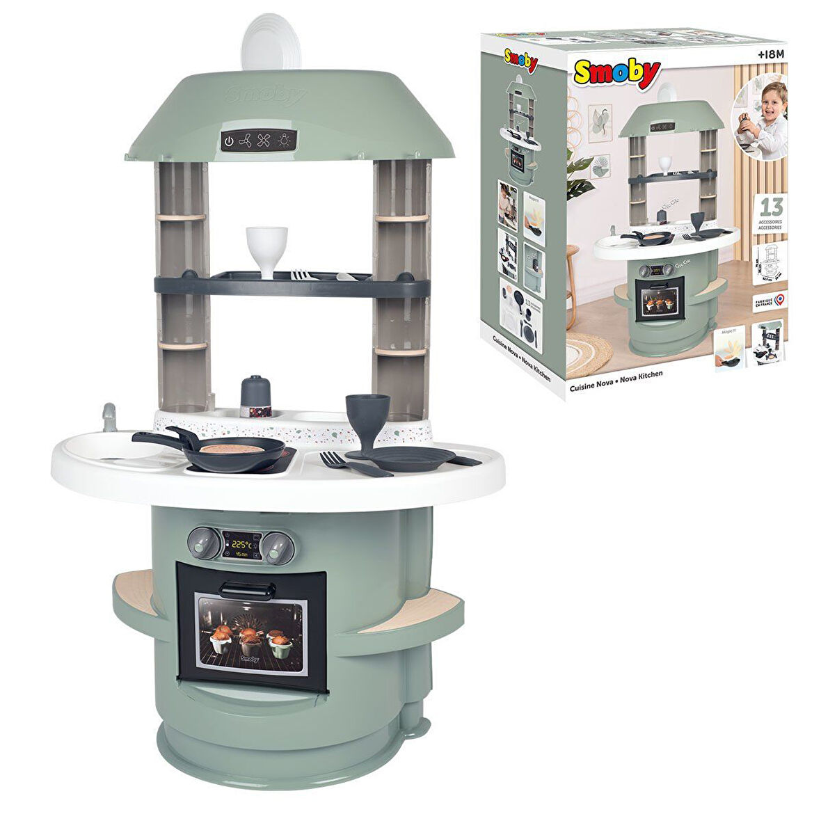 Kız Erkek Çocuk Oyuncak 7600312700 Nova Kitchen -Smoby Kız Erkek Çocuk Oyuncak Eğitici Eğlenceli Oyu