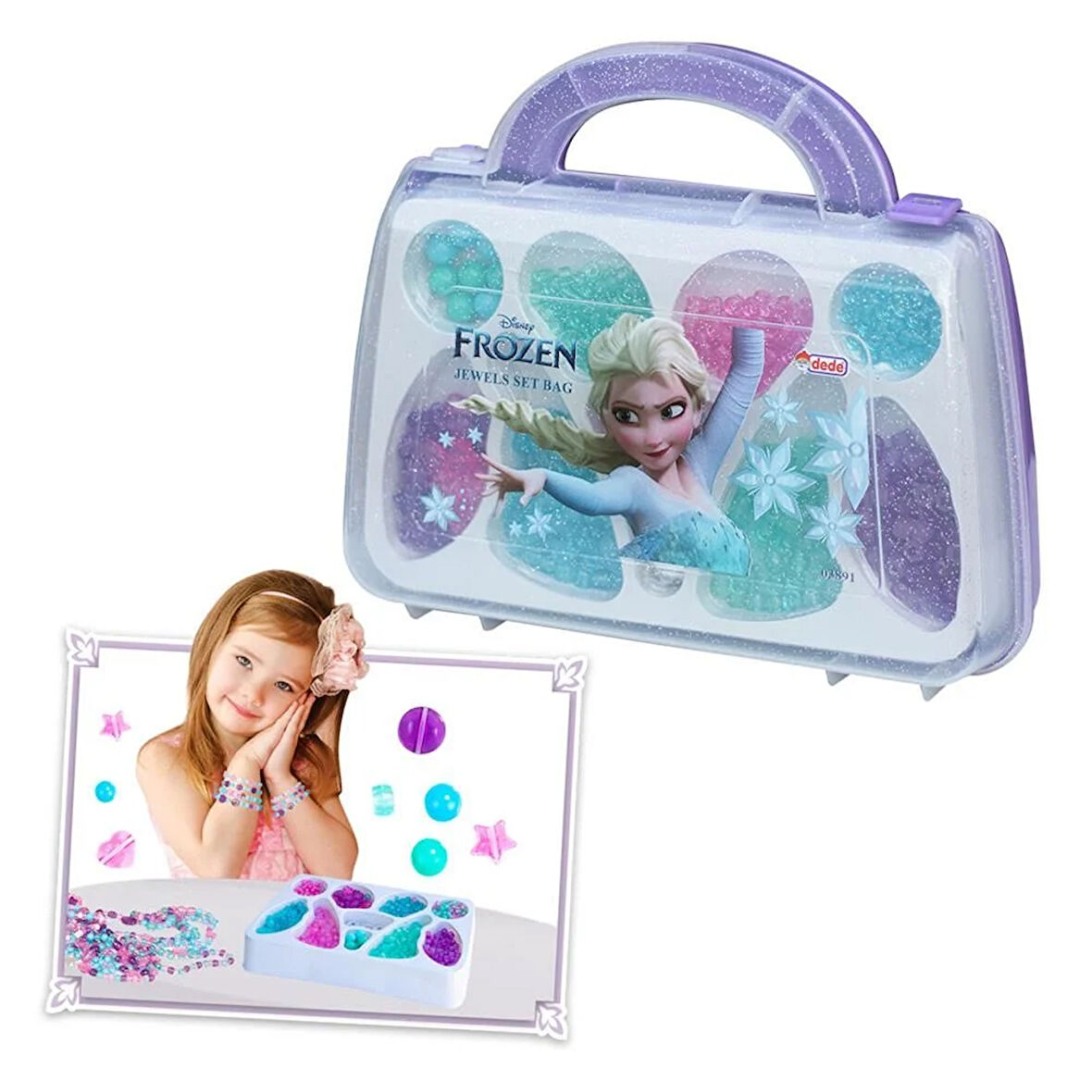 Kız Erkek Çocuk Oyuncak 03891 Frozen Takı Set Çanta Kız Erkek Çocuk Oyuncak Eğitici Eğlenceli Oyunca