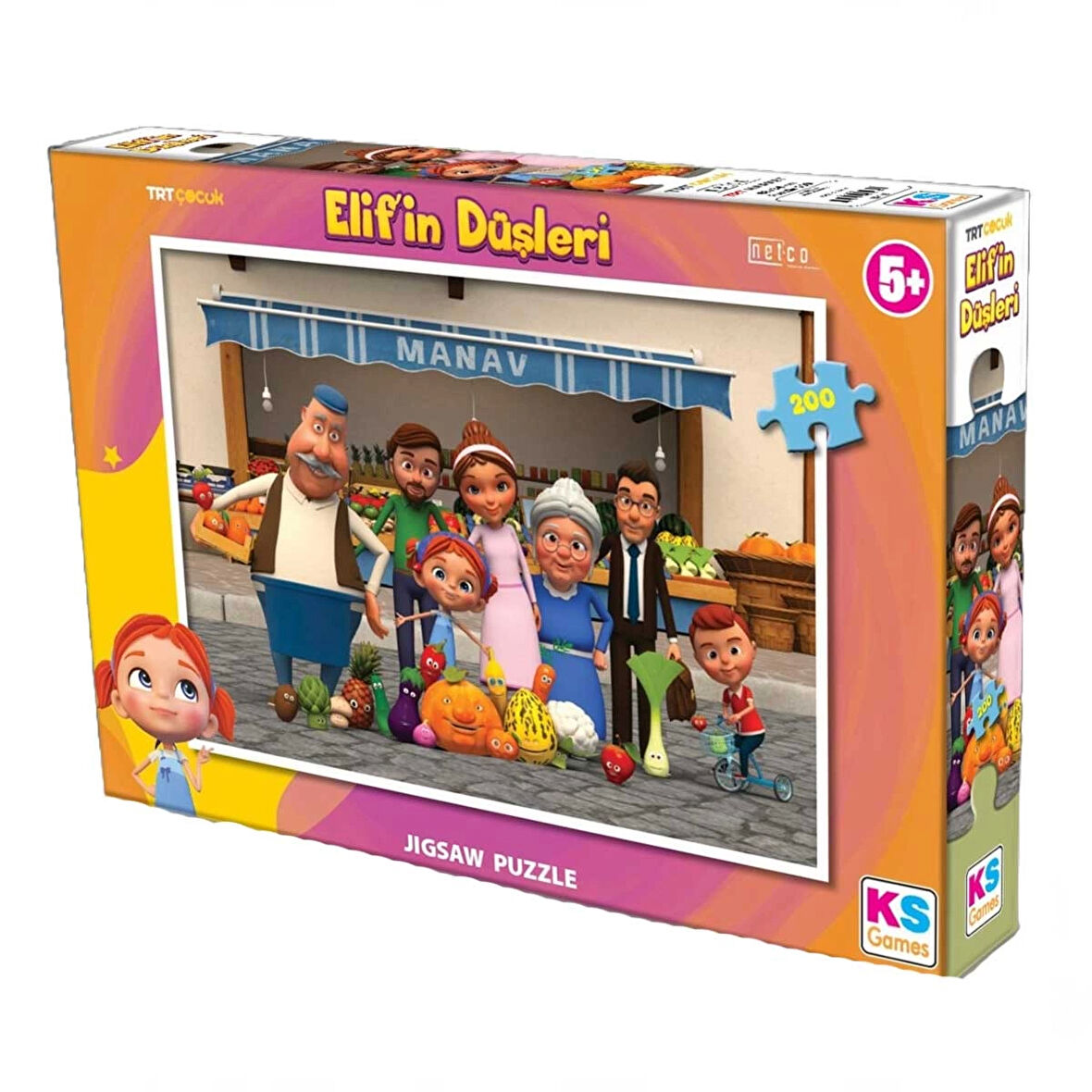 Kız Erkek Çocuk Oyuncak KS Elif'in Düşleri 200 Parça Puzzle Kız Erkek Çocuk Oyuncak Eğitici Eğlencel