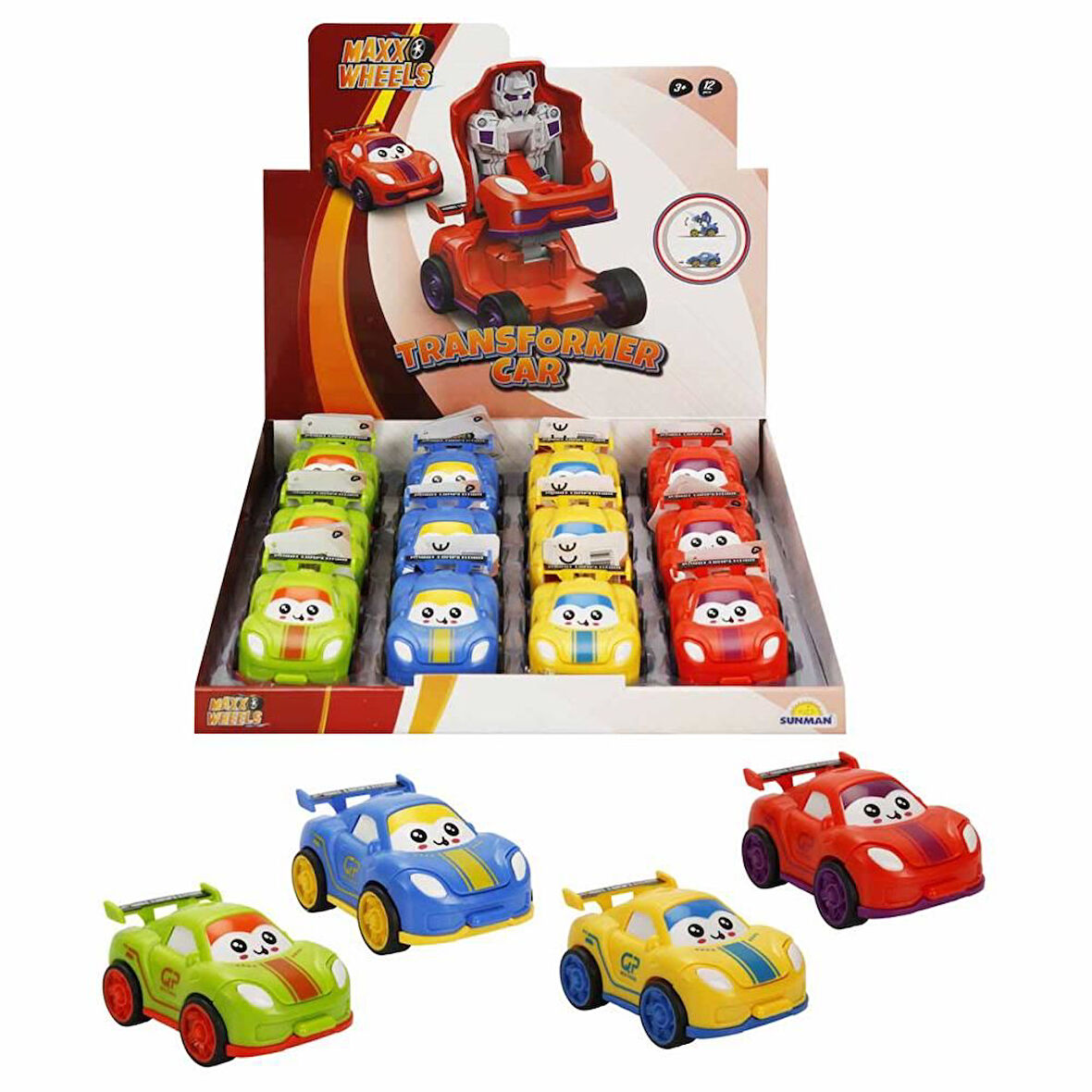 Kız Erkek Çocuk Oyuncak Maxx Wheels Robota Dönüşen Sürtmeli Araba - 1adet Stokta Olan Gönderilir Kız