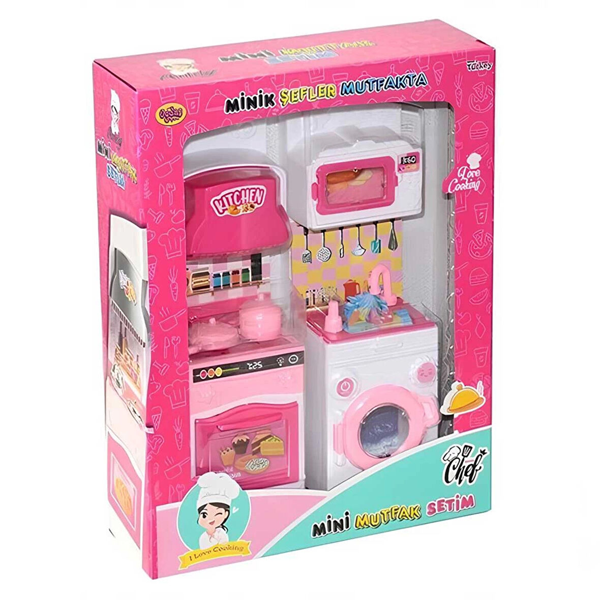 Kız Erkek Çocuk Oyuncak Oydaş Minik Şefler Mutfakta Fırın ve Çamaşır Makinesi 2'li Set 02358 Kız Erk