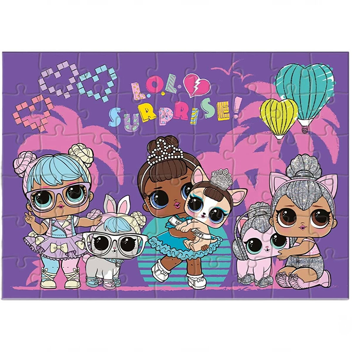 Kız Erkek Çocuk Oyuncak LOL Surprise 50 Parça Puzzle Kız Erkek Çocuk Oyuncak Eğitici Eğlenceli Oyunc