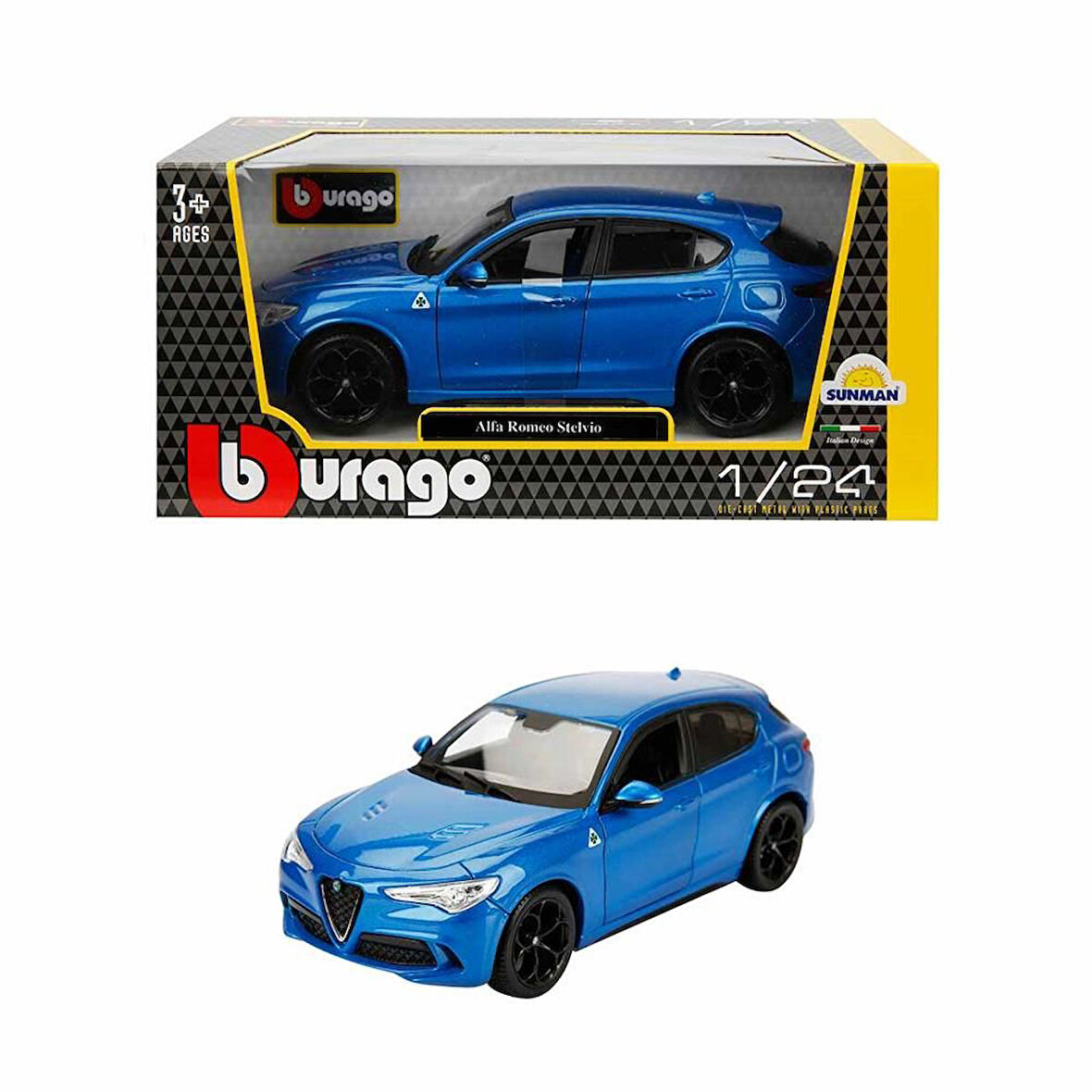 Kız Erkek Çocuk Oyuncak 1:24 Alfa Romeo Stelvio Model Araba Kız Erkek Çocuk Oyuncak Eğitici Eğlencel