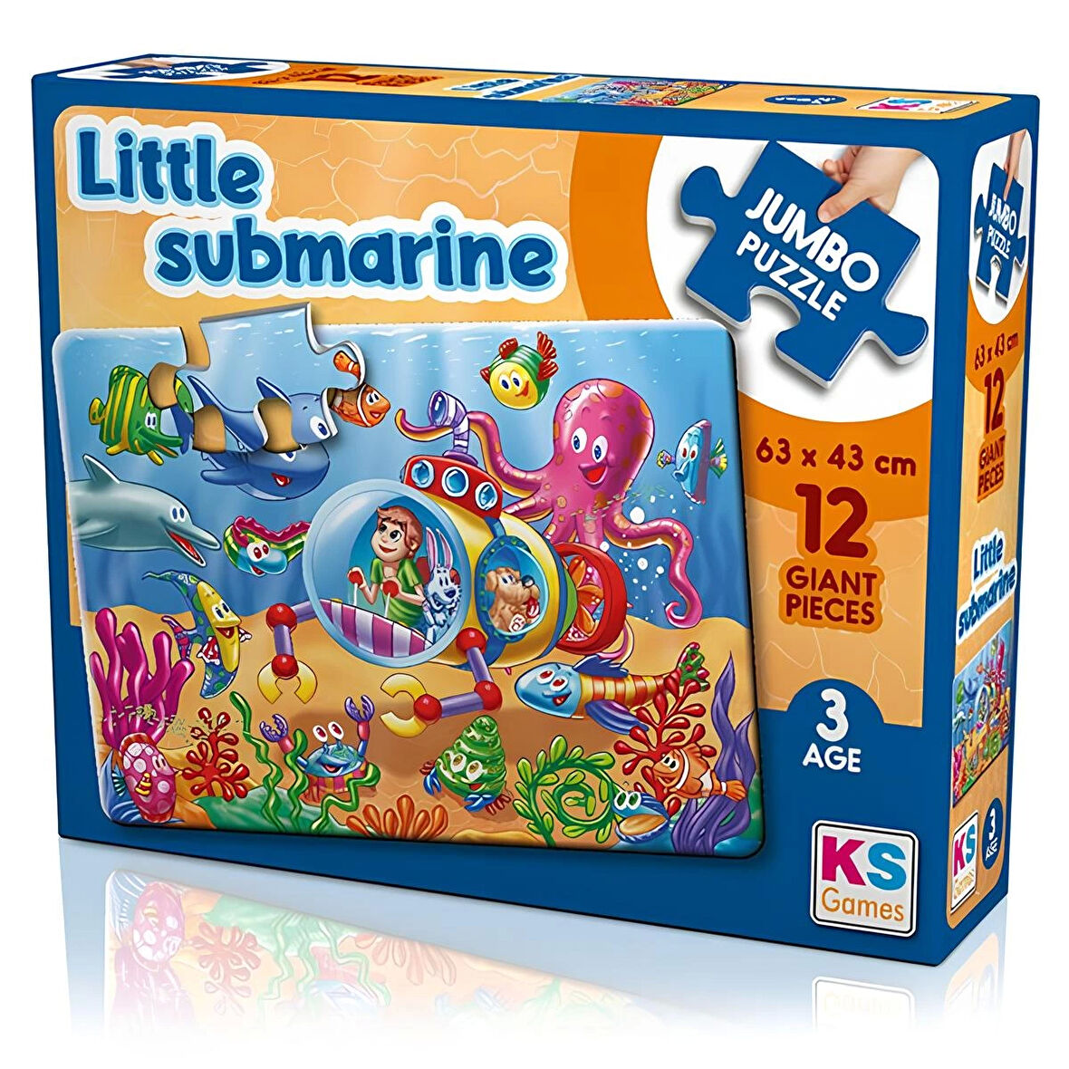 Kız Erkek Çocuk Oyuncak Little Submarine 12 Parça Jumbo Boy Puzzle Kız Erkek Çocuk Oyuncak Eğitici E