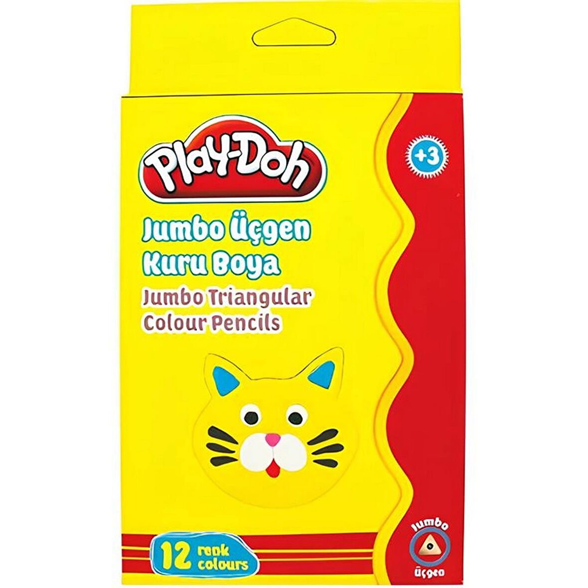 Kız Erkek Çocuk Oyuncak Play-Doh 12 Renk Jumbo Üçgen Kuru Boya Kız Erkek Çocuk Oyuncak Eğitici Eğlen