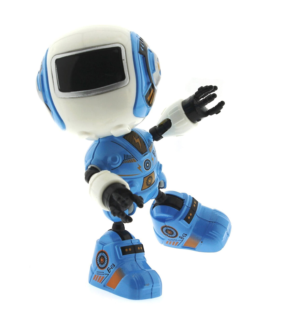 Kız Erkek Çocuk Oyuncak Dekoratif Sesli Işıklı Mini Sevimli Mavi Robot Kız Erkek Çocuk Oyuncak Eğiti