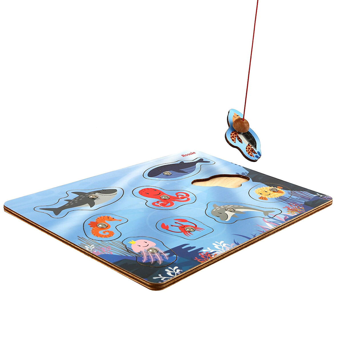 Kız Erkek Çocuk Oyuncak Rossie Ahşap Balık Tutma Oyunu Ve Puzzle Kız Erkek Çocuk Oyuncak Eğitici Eğl