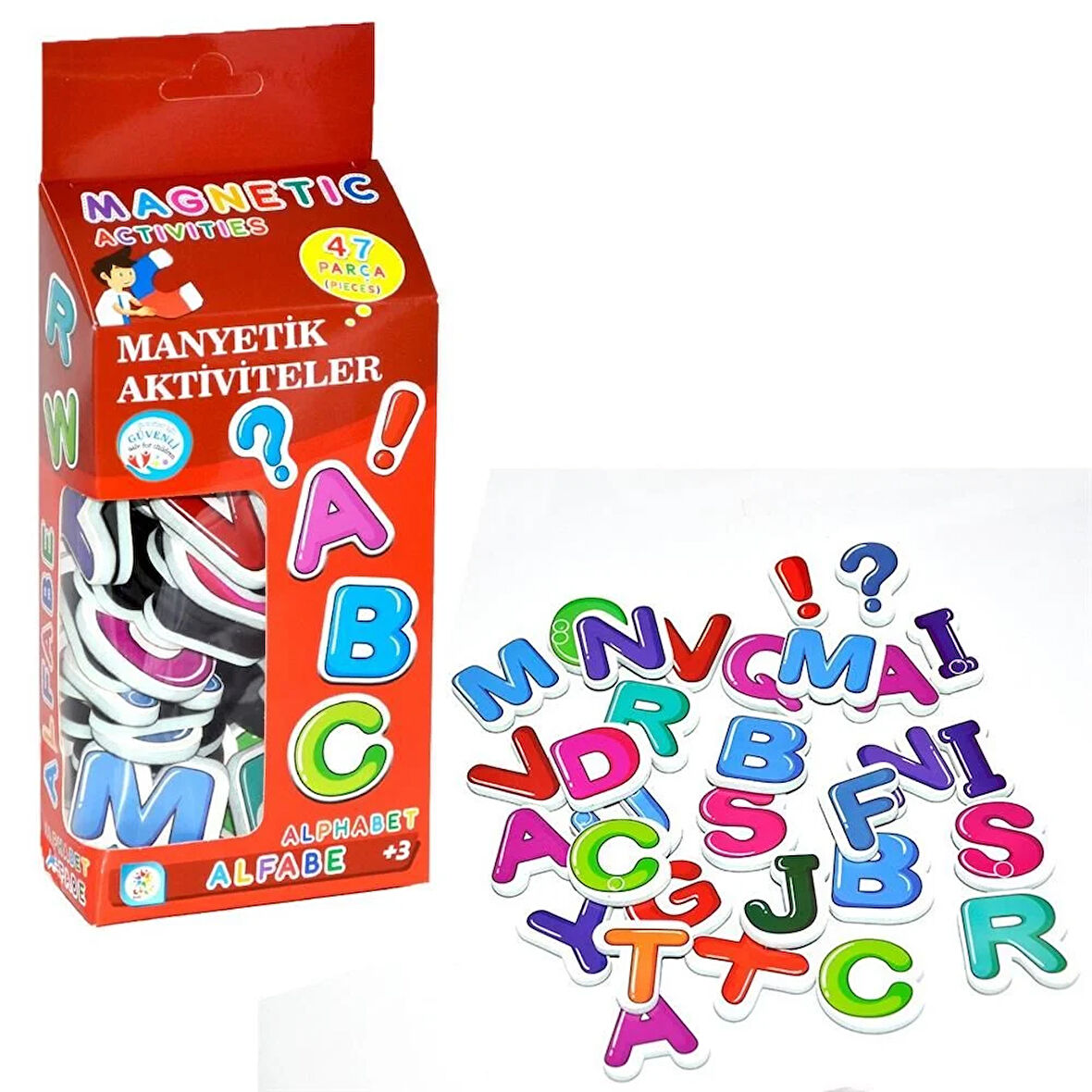 Kız Erkek Çocuk Oyuncak 47 Parça Magnet Alfabe Manyetik Harfler Kız Erkek Çocuk Oyuncak Eğitici Eğle