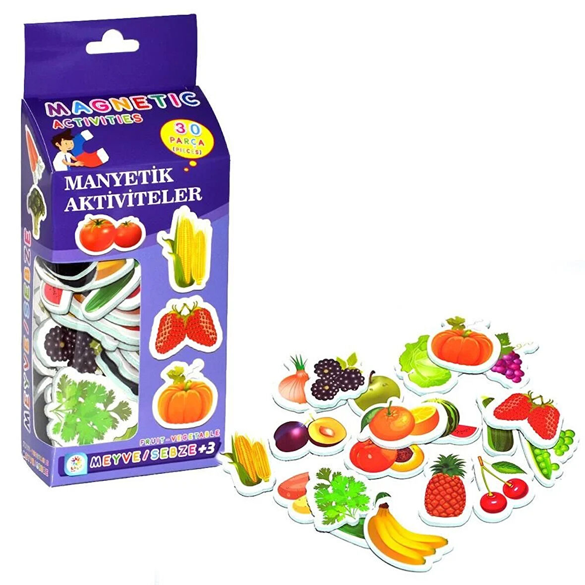 Kız Erkek Çocuk Oyuncak 36 Parça Magnet Meyve Sebze Manyetik Meyveler - 49397 Kız Erkek Çocuk Oyunca