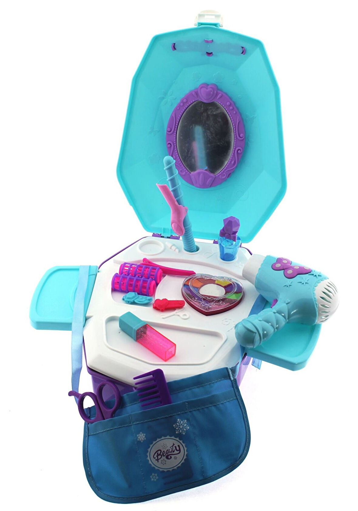 Kız Erkek Çocuk Oyuncak Çekçekli Çantalı Güzellik Seti Kız Erkek Çocuk Oyuncak Eğitici Eğlenceli Oyu