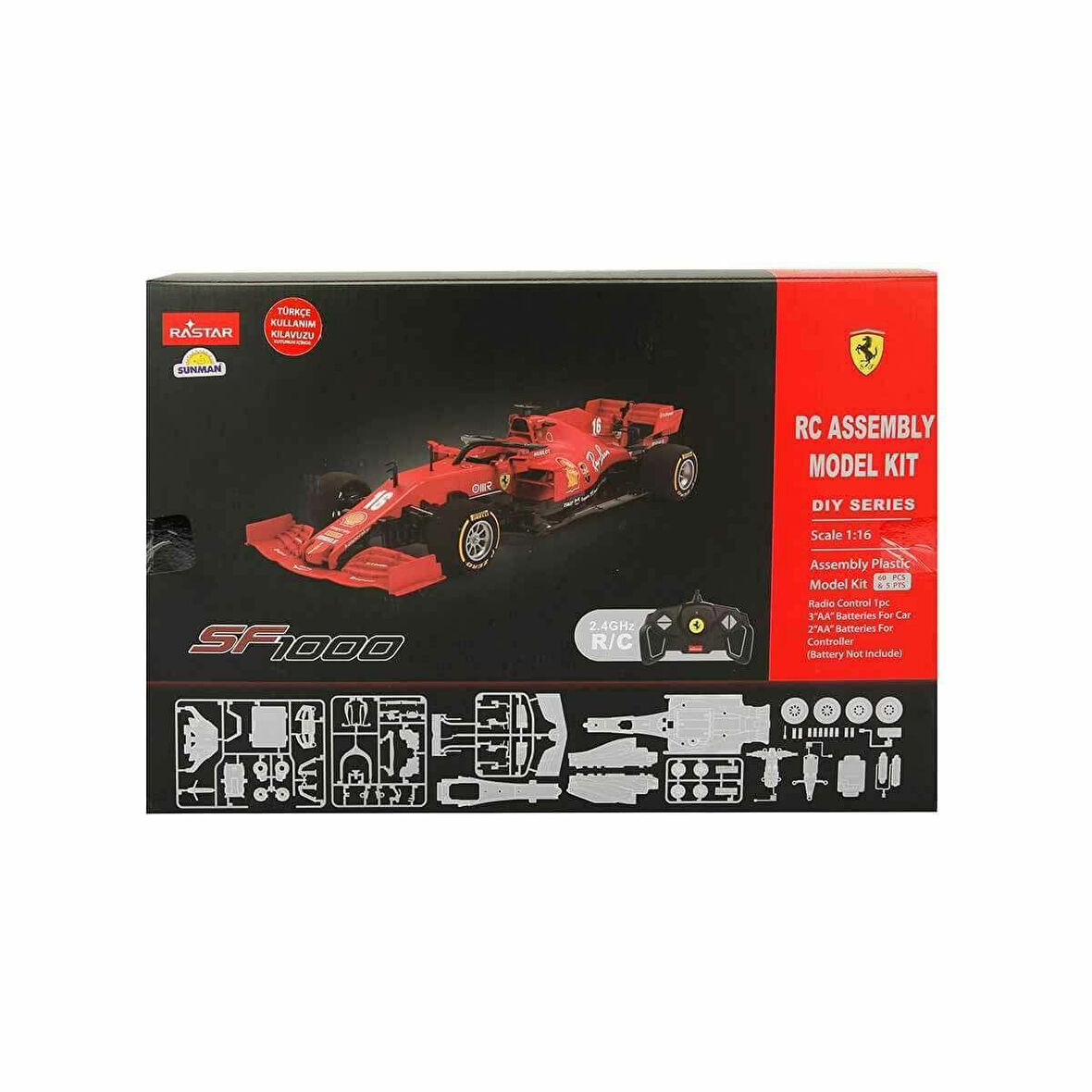 Kız Erkek Çocuk Oyuncak 31961 Ferrari SF1000 Uzaktan Kumandalı Model Araç Montaj Kiti 1:16 Kız Erkek