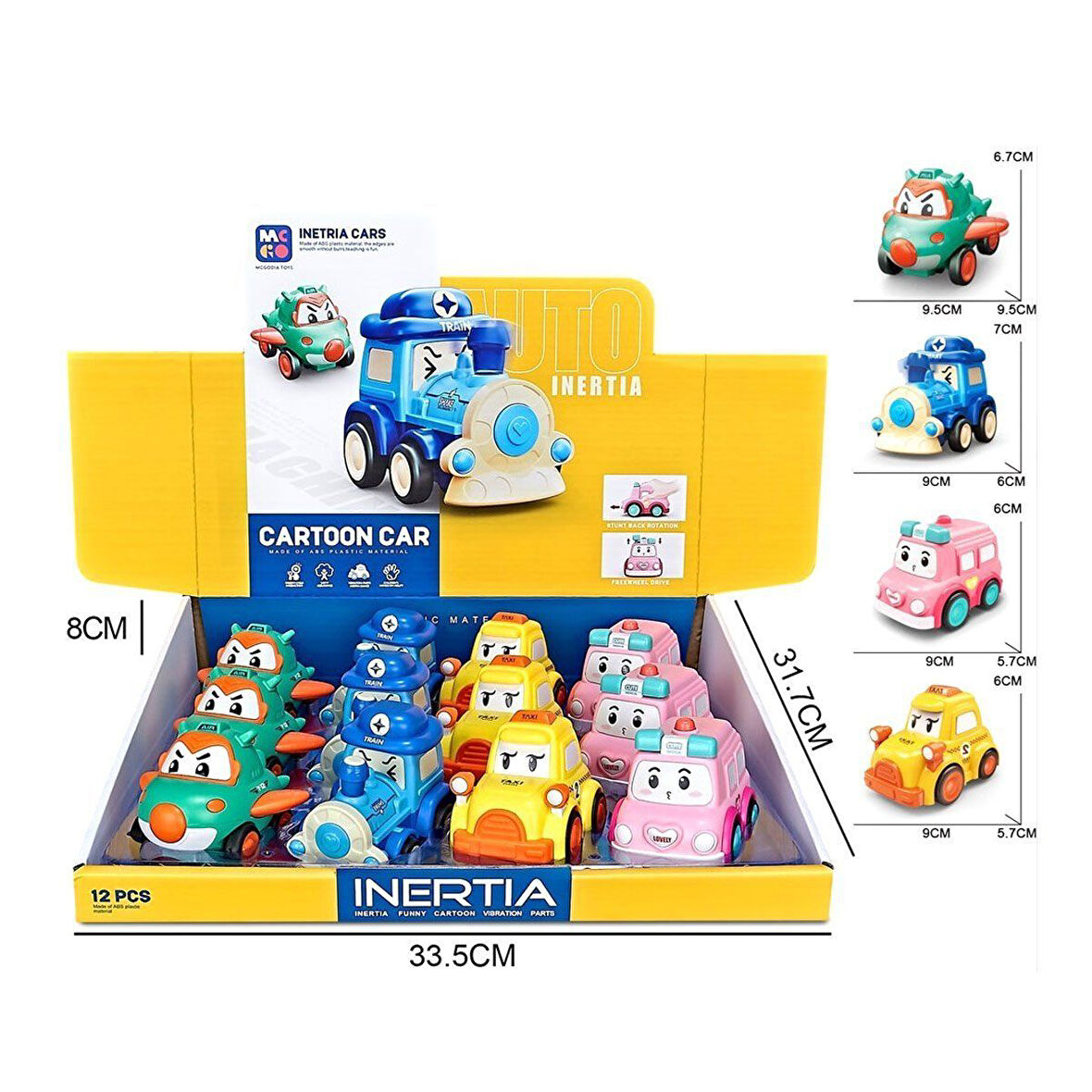 Kız Erkek Çocuk Oyuncak MG-D400-48 Sürtmeli Hareketli Sevimli Araçlar -1adet fiyatıdır Kız Erkek Çoc