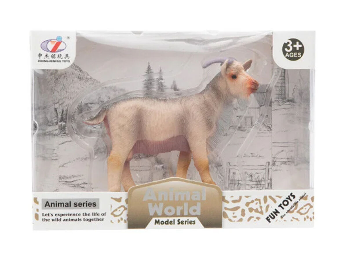 Kız Erkek Çocuk Oyuncak Kutulu Model Figür Hayvan Sakallı Keçi 7cm Kız Erkek Çocuk Oyuncak Eğitici E