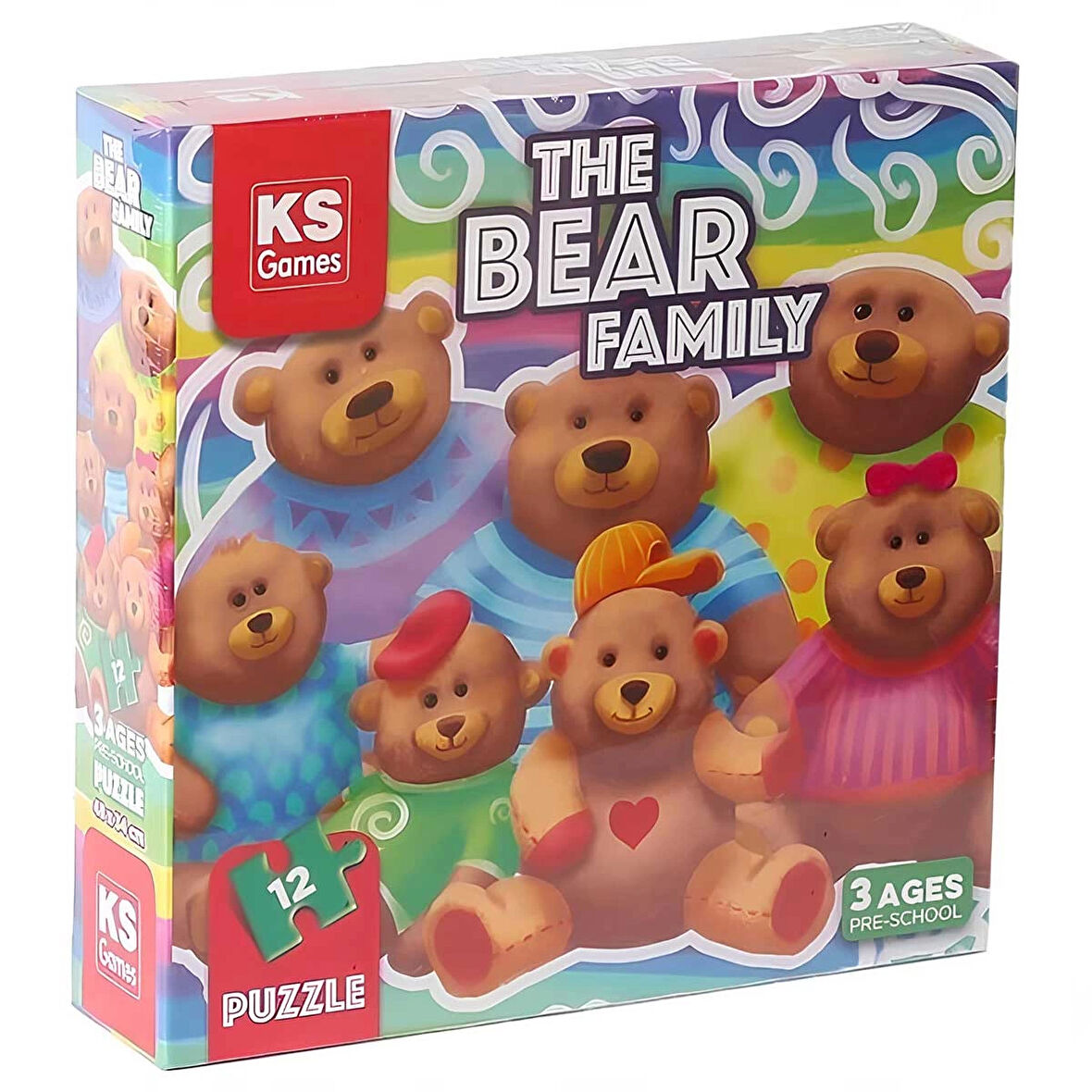 Kız Erkek Çocuk Oyuncak KS Games The Bear Family Pre-School Puzzle Kız Erkek Çocuk Oyuncak Eğitici E