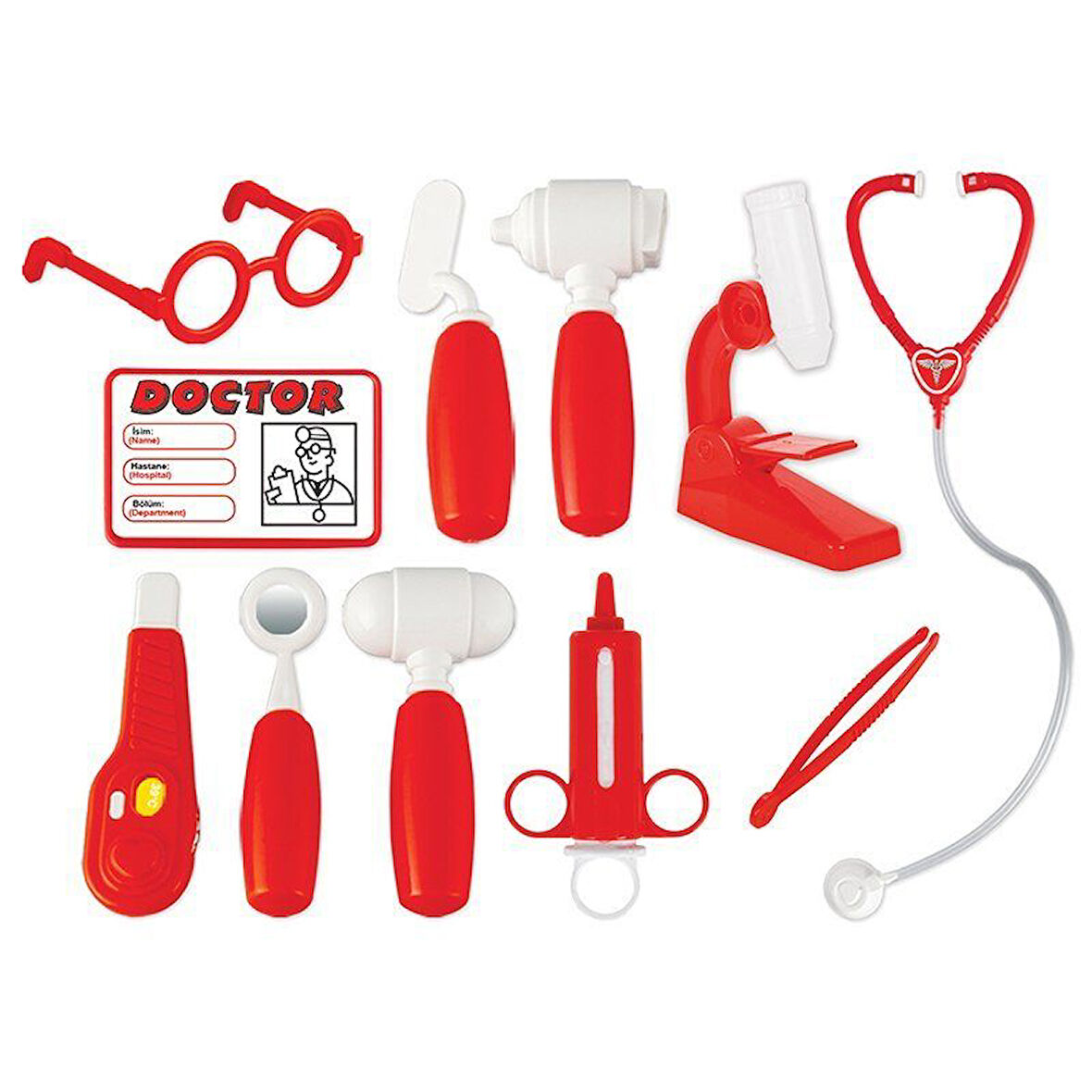Kız Erkek Çocuk Oyuncak Çantalı Doktor Seti Kırmızı Kız Erkek Çocuk Oyuncak Eğitici Eğlenceli Oyunca