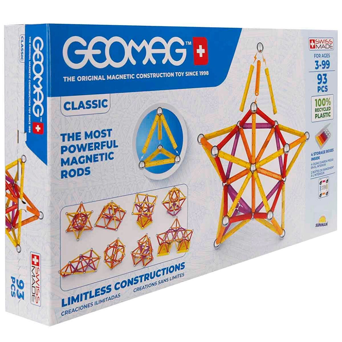 Kız Erkek Çocuk Oyuncak Geomag Classic Manyetik Zeka Oyunu 93 Parça S00000273 Kız Erkek Çocuk Oyunca