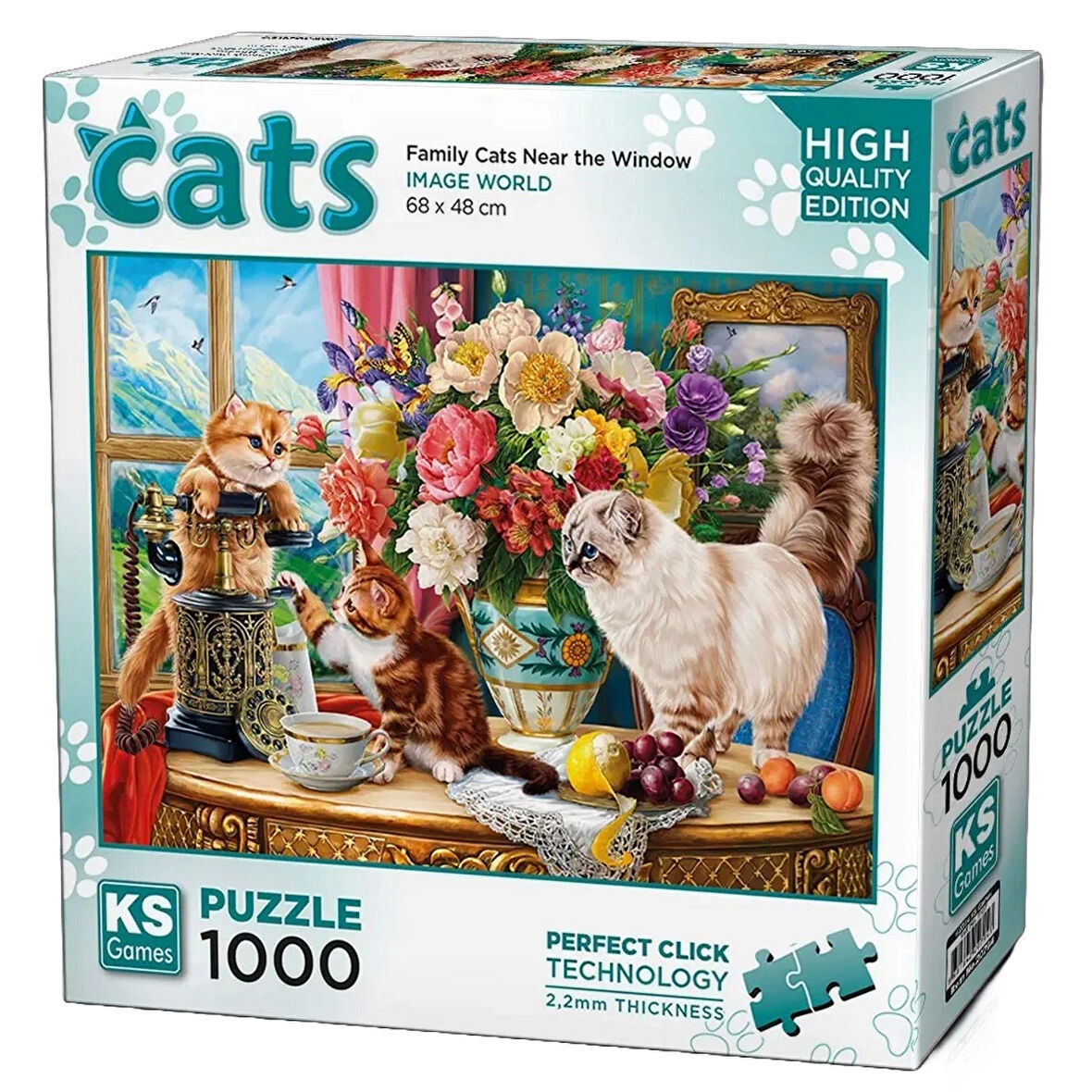 Kız Erkek Çocuk Oyuncak KS Games Family Cats Near The Window Puzzle 1000 Parça 20794 Kız Erkek Çocuk