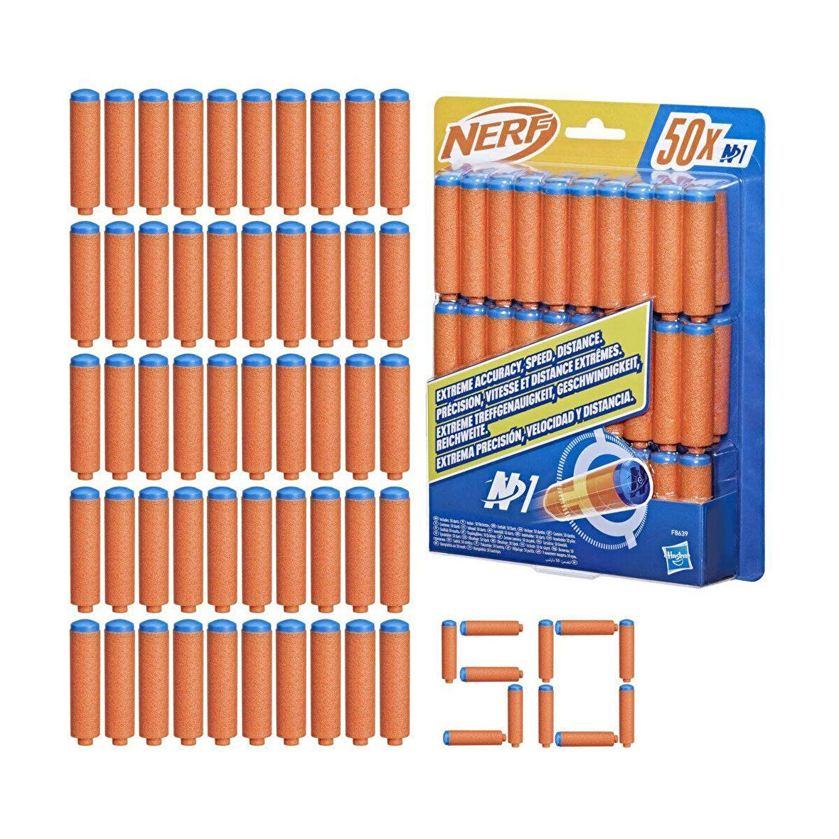 Kız Erkek Çocuk Oyuncak F8639 Nerf N Serisi Dart 50li Yedek Paket Kız Erkek Çocuk Oyuncak Eğitici Eğ
