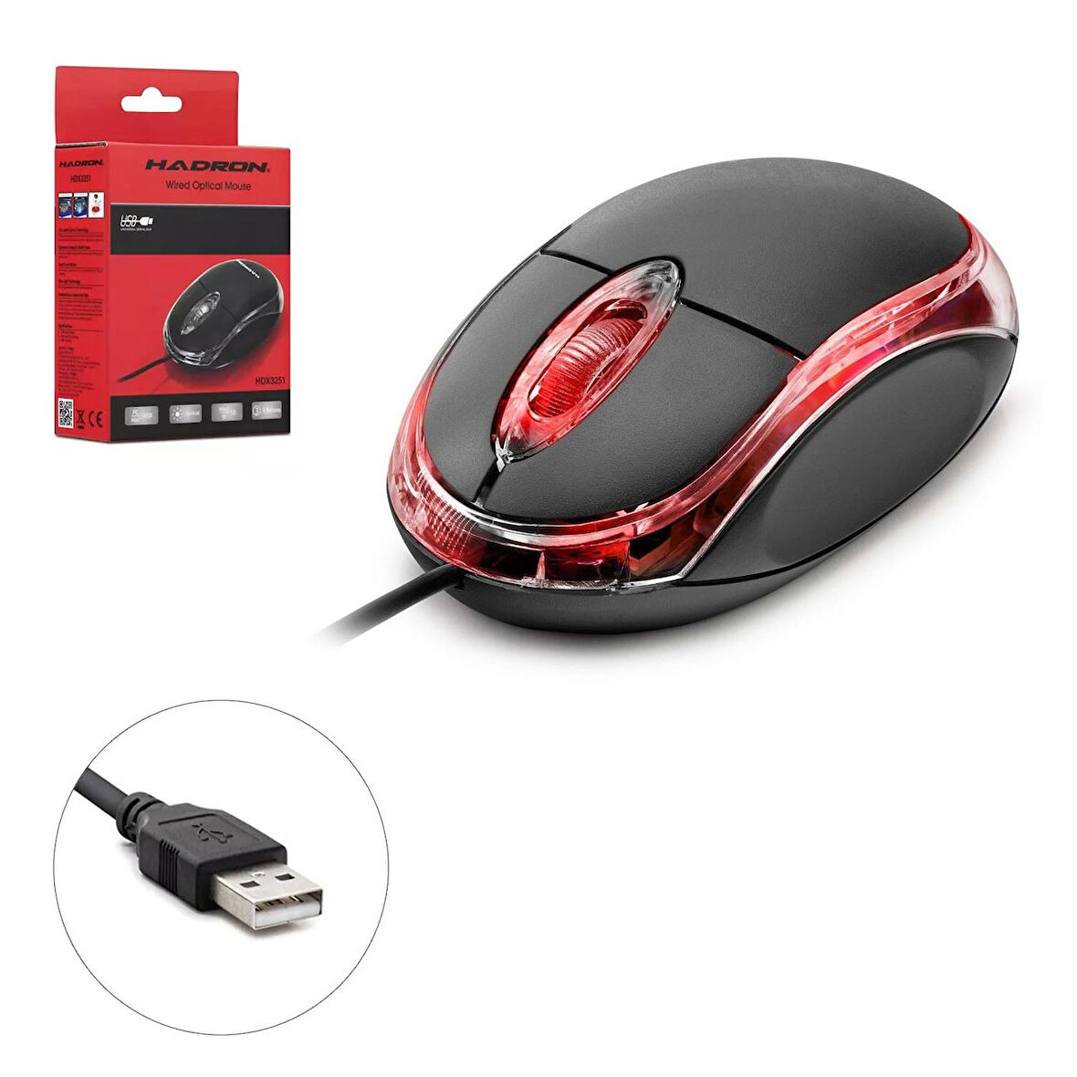 HDX-3251 Kablolu Mouse 800 Dpi Ledli