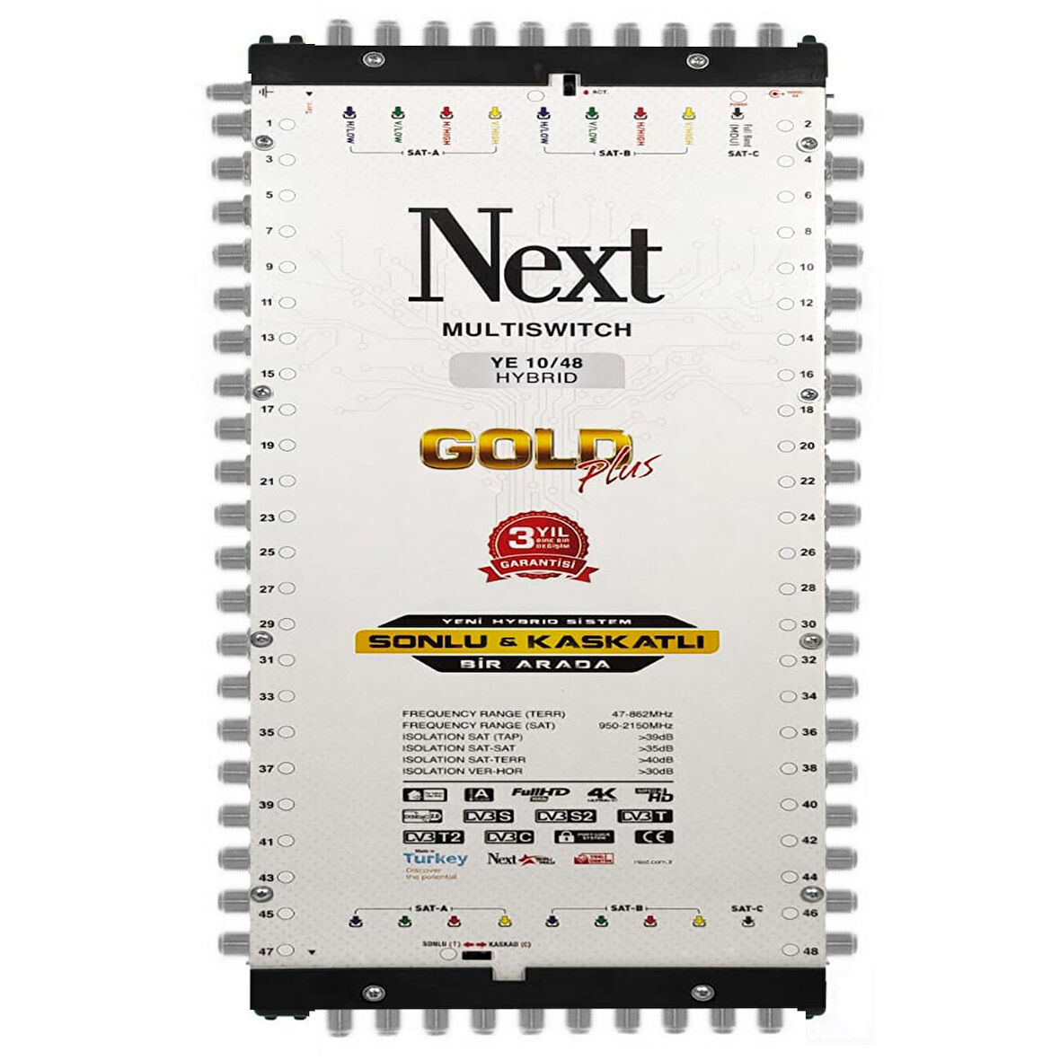 NEXT Sonlu Kaskatlı Uydu Santral 10/48 Multiswitch Hibrit