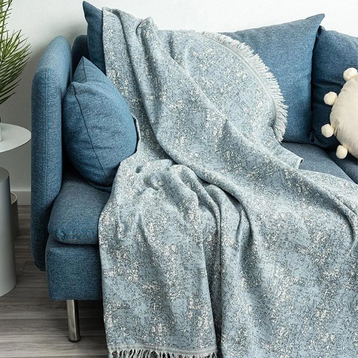 Miabella Home Pamuklu Koltuk Örtüsü,Çok Amaçlı Çekyat Örtüsü,Kaydırmaz,Terletmez Koltuk Şalı 170x220 cm