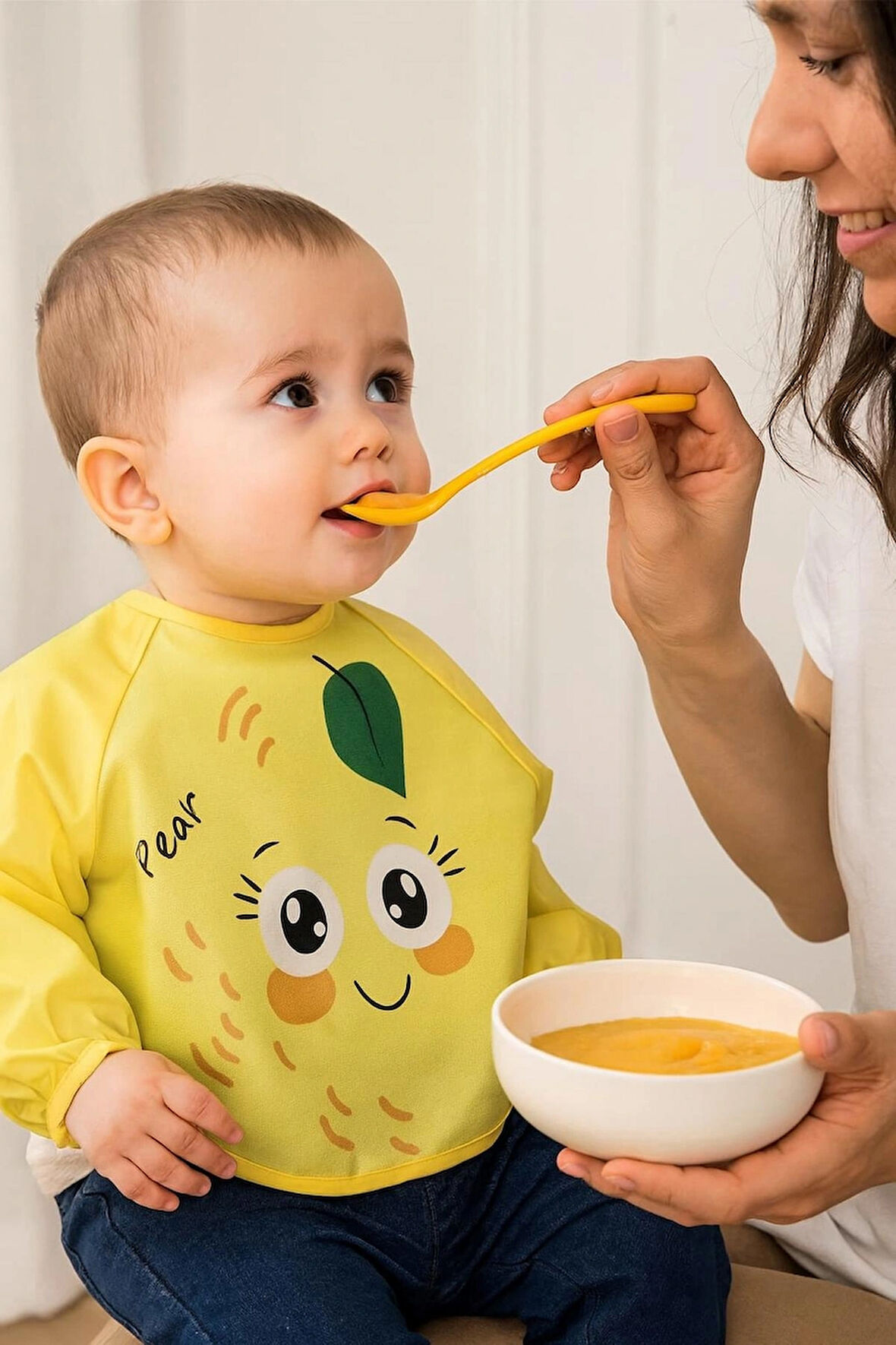 0-12 AY KOLLU ŞİRİN RENKLİ DESENLİ MAMA  ÖNLÜĞÜ