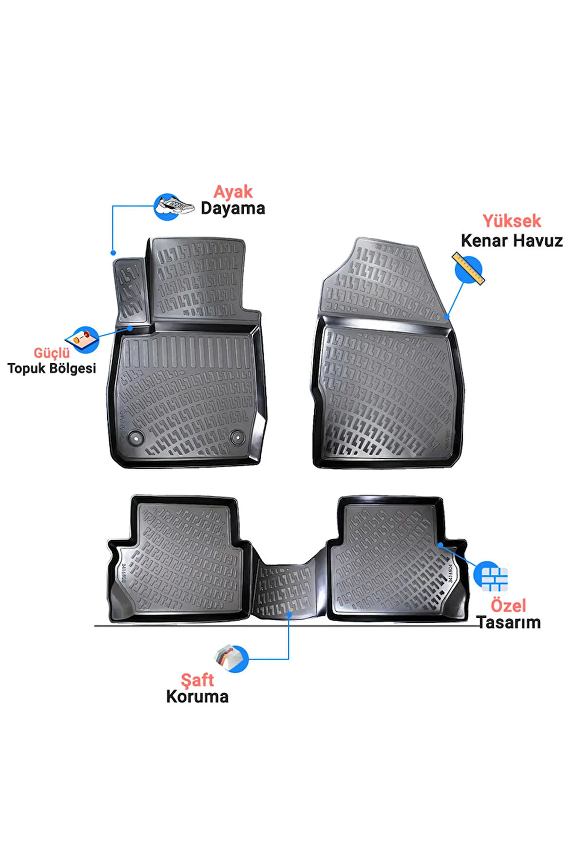 Ford Galaxy 2022 Araca Özel Tasarım 3D Havuzlu Paspas