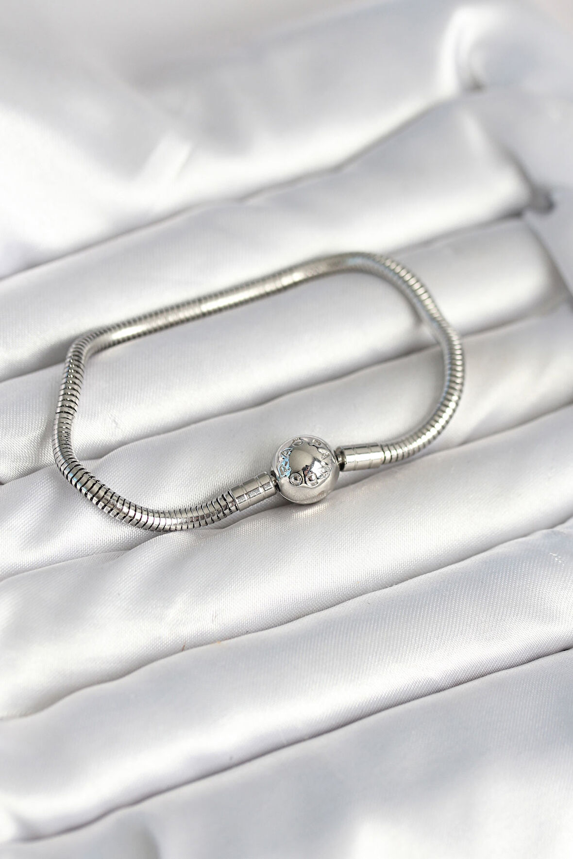 Gümüş Renk Pirinç Charm Bileklik - TJ-BB8015